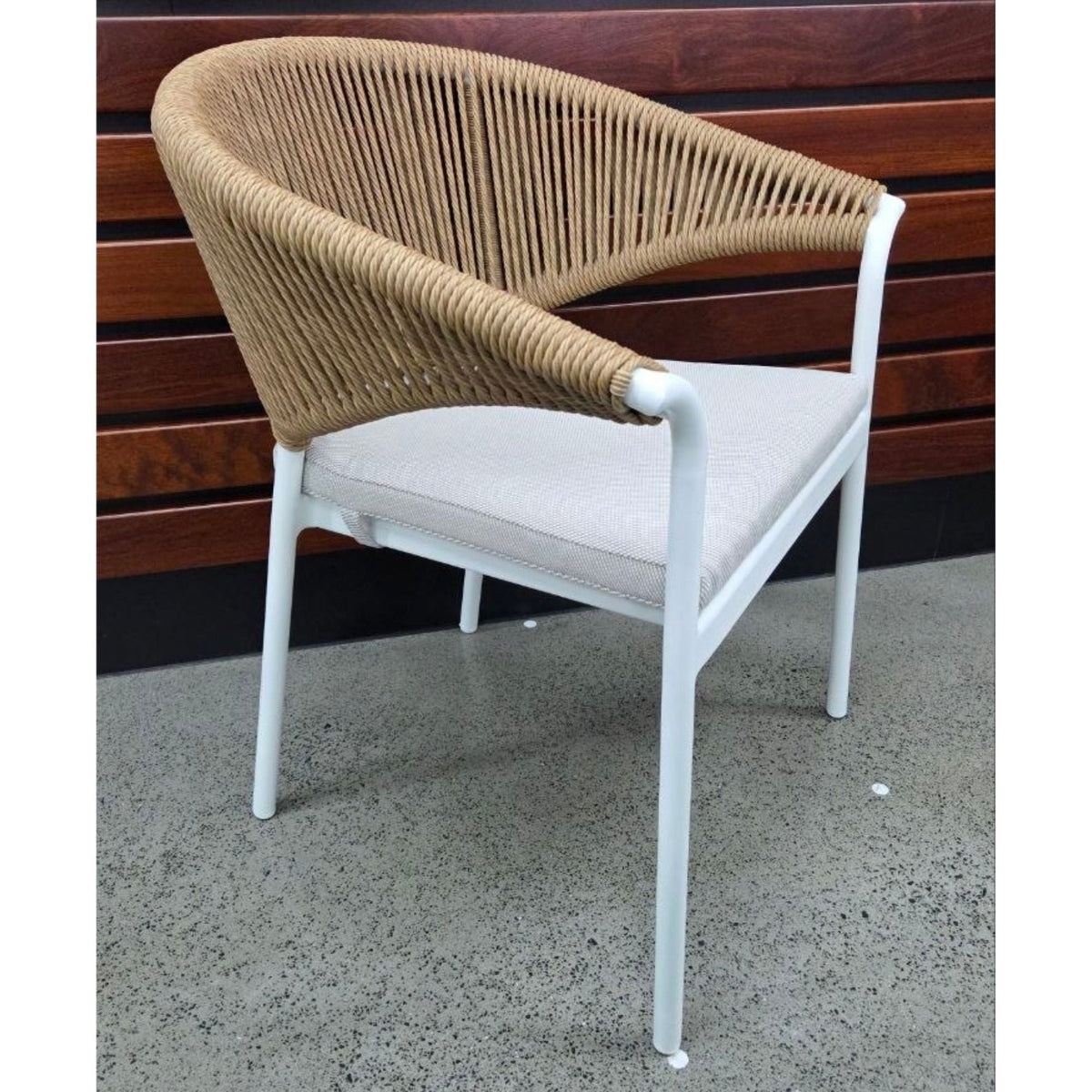 Celia Dining Chair - White/Natural - Lume Outdoor Living