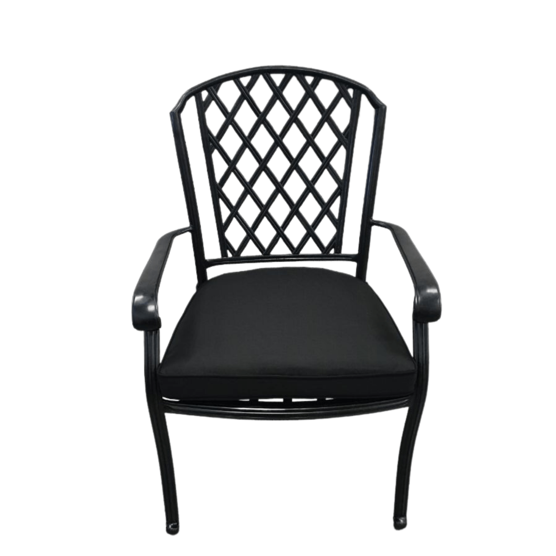 Chelmer cast - aluminium outdoor dining chair - antique black/black - Lume Outdoor Living