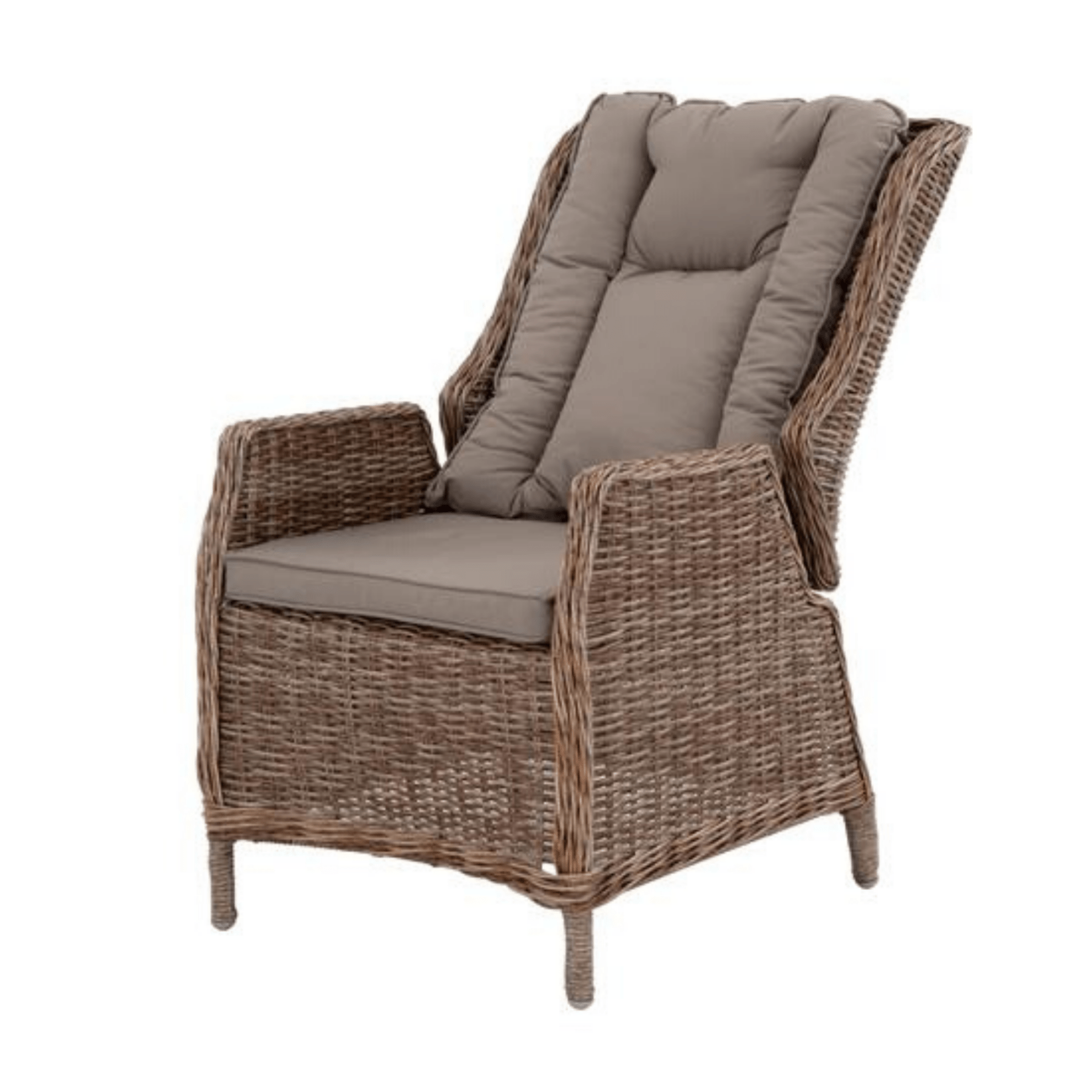 Eldorado wicker recliner with footstool - 2 piece outdoor lounge set - Lume Outdoor Living
