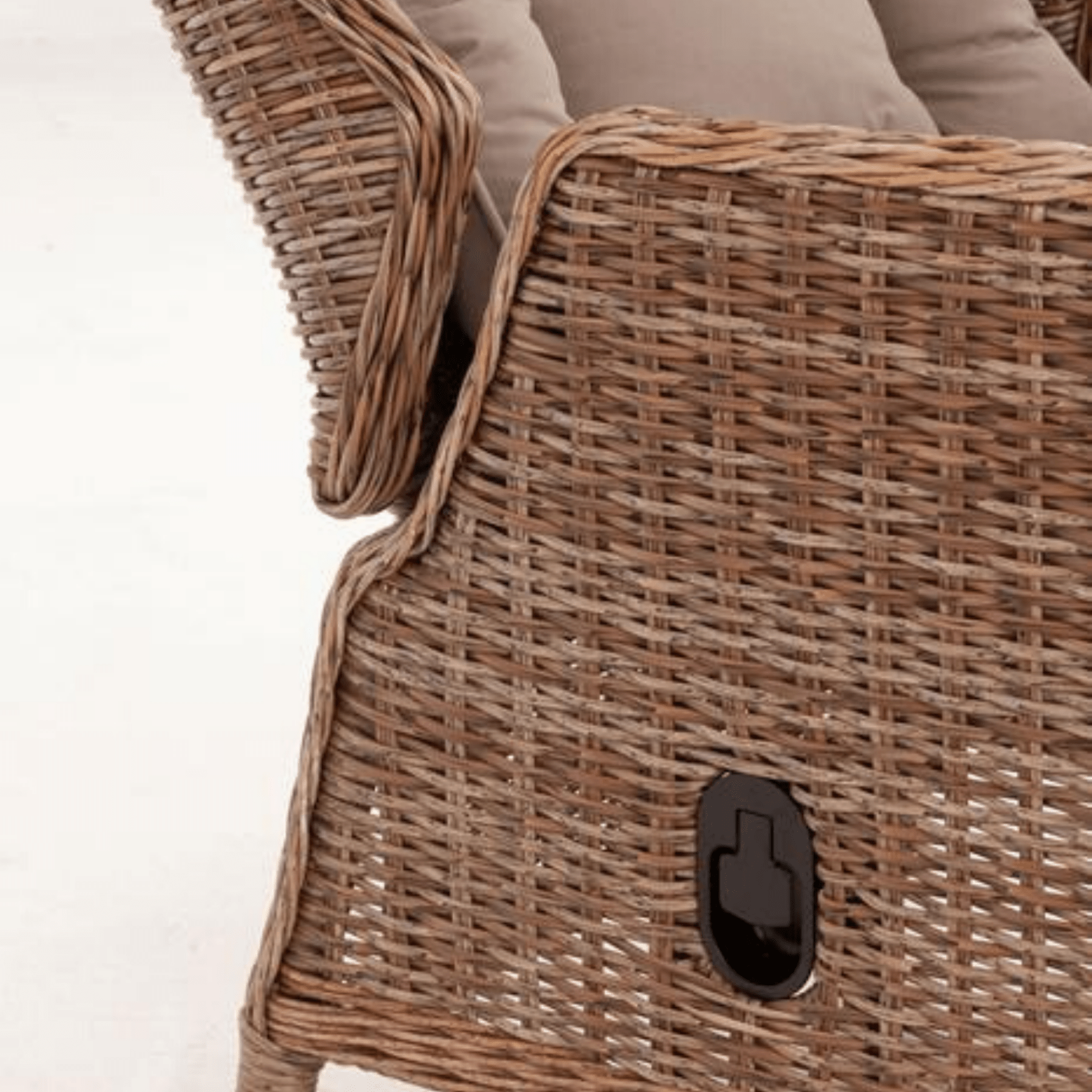 Eldorado wicker recliner with footstool - 2 piece outdoor lounge set - Lume Outdoor Living