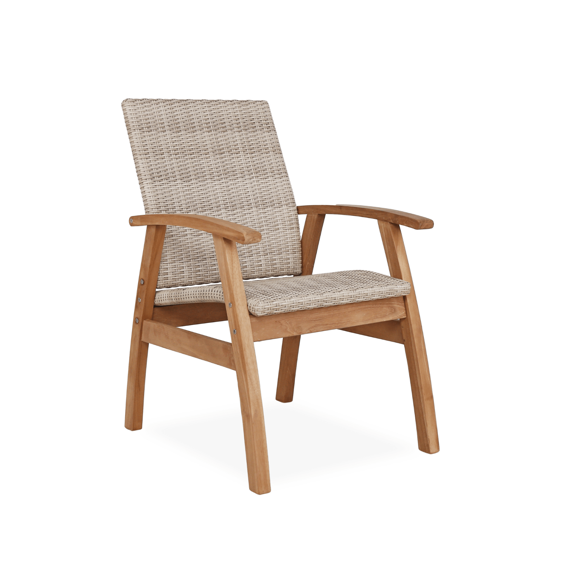 Flinders teak and wicker outdoor dining chair - 3 wicker options - Lume Outdoor Living