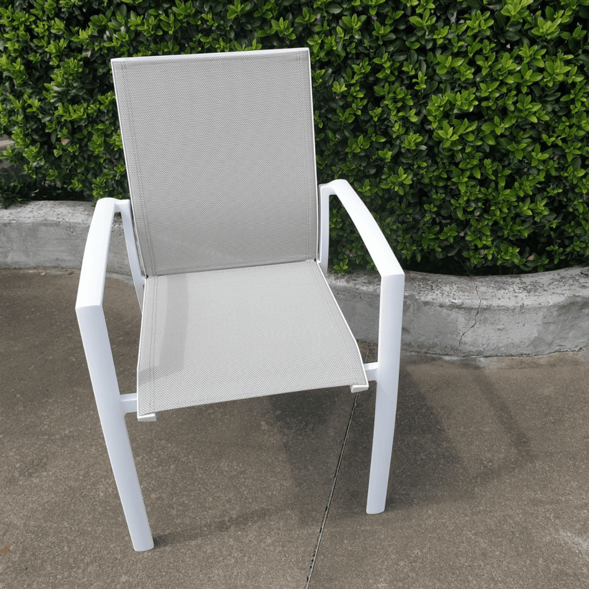 Florida Dining Chair - White/Beige - Lume Outdoor Living