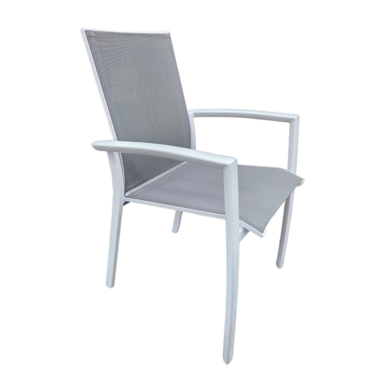 Florida Dining Chair - White/Charcoal - Lume Outdoor Living