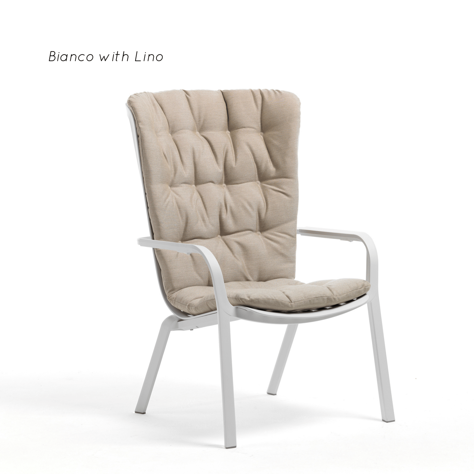 Folio high - back chair with cushion by Nardi - 6 colour combinations - outdoor lounge chair - Lume Outdoor Living