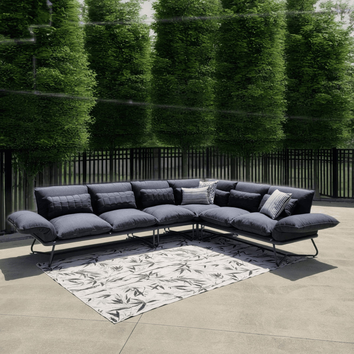 Gentle Sunbrella Upholstered Corner Lounge Setting - Lume Outdoor Living