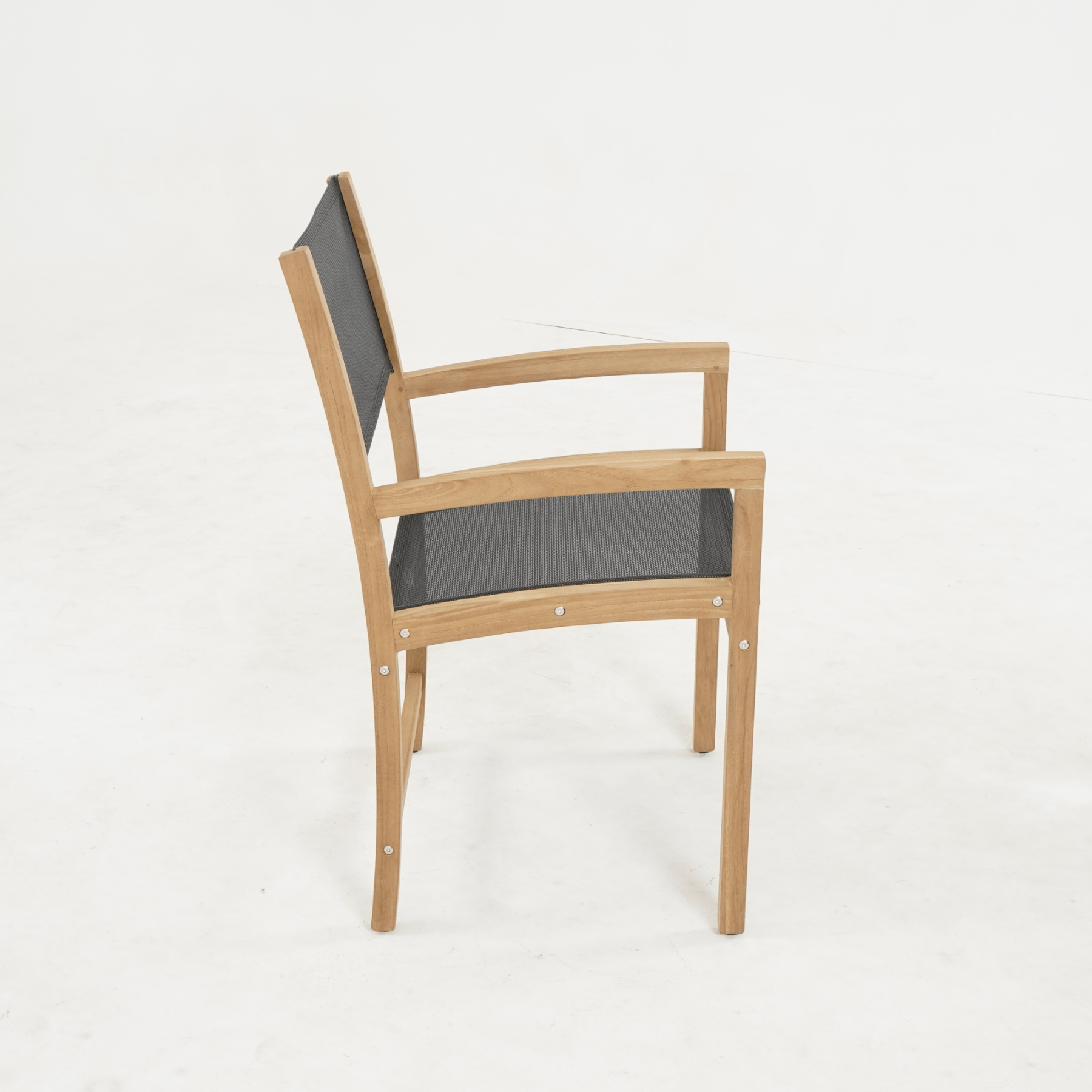 Havana dining chair - teak outdoor dining chair with black slings - 2 ONLY - Lume Outdoor Living
