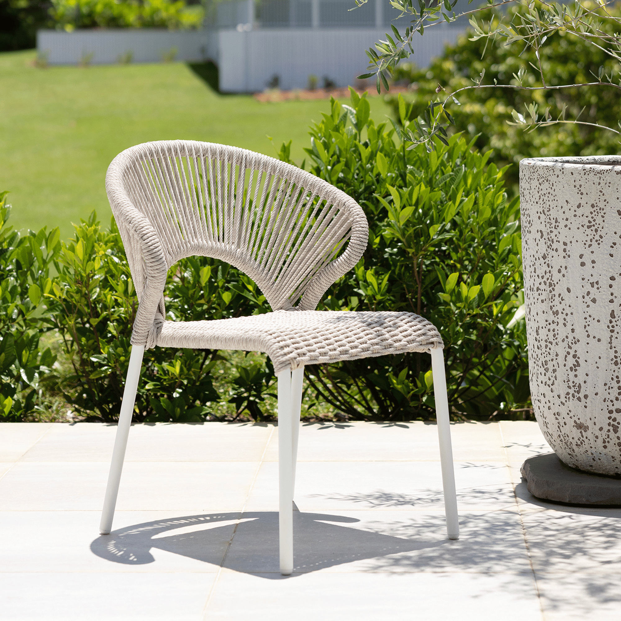 Holly Outdoor Dining Chair - White/Dove Grey