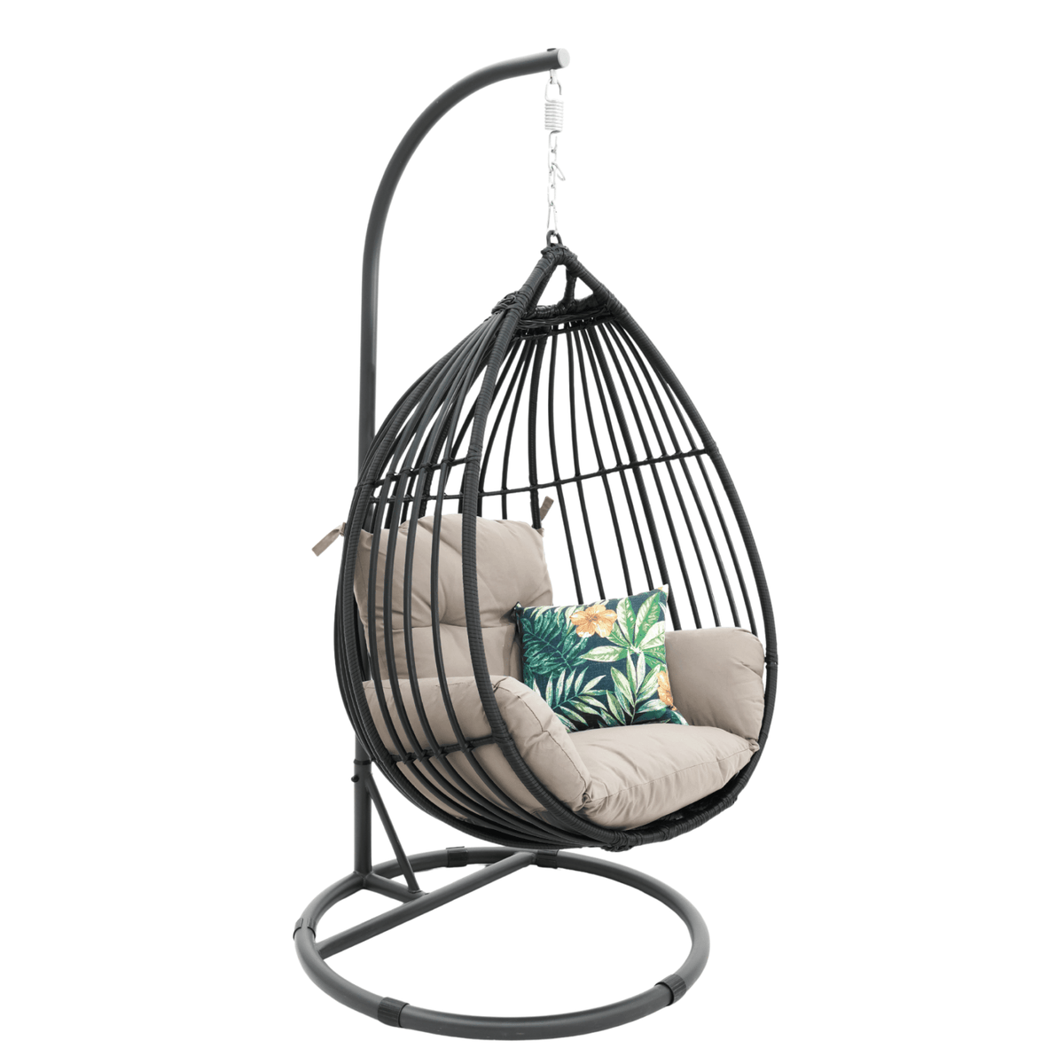 Koala Hanging Egg Chair - Black - Lume Outdoor Living