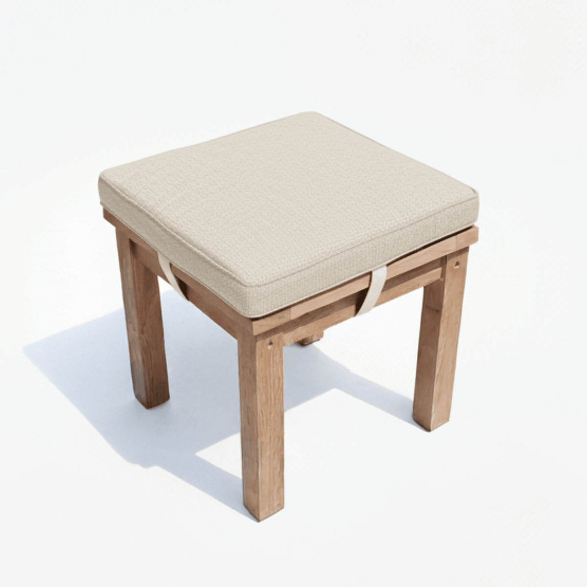 Lombok 45cm Ottoman - Teak/Wheat - Lume Outdoor Living
