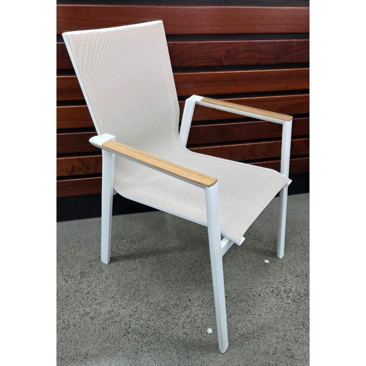 Luca Dining Chair - White/Wheat - Lume Outdoor Living