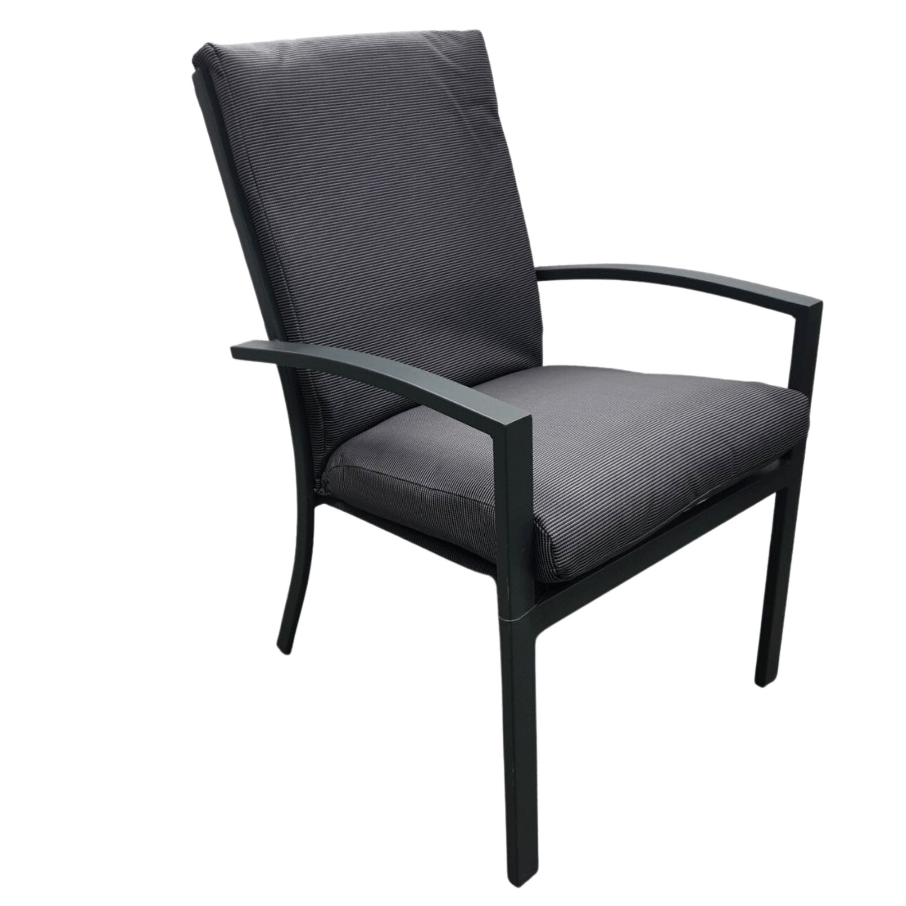 Matzo cushion outdoor dining chair - gunmetal - Lume Outdoor Living