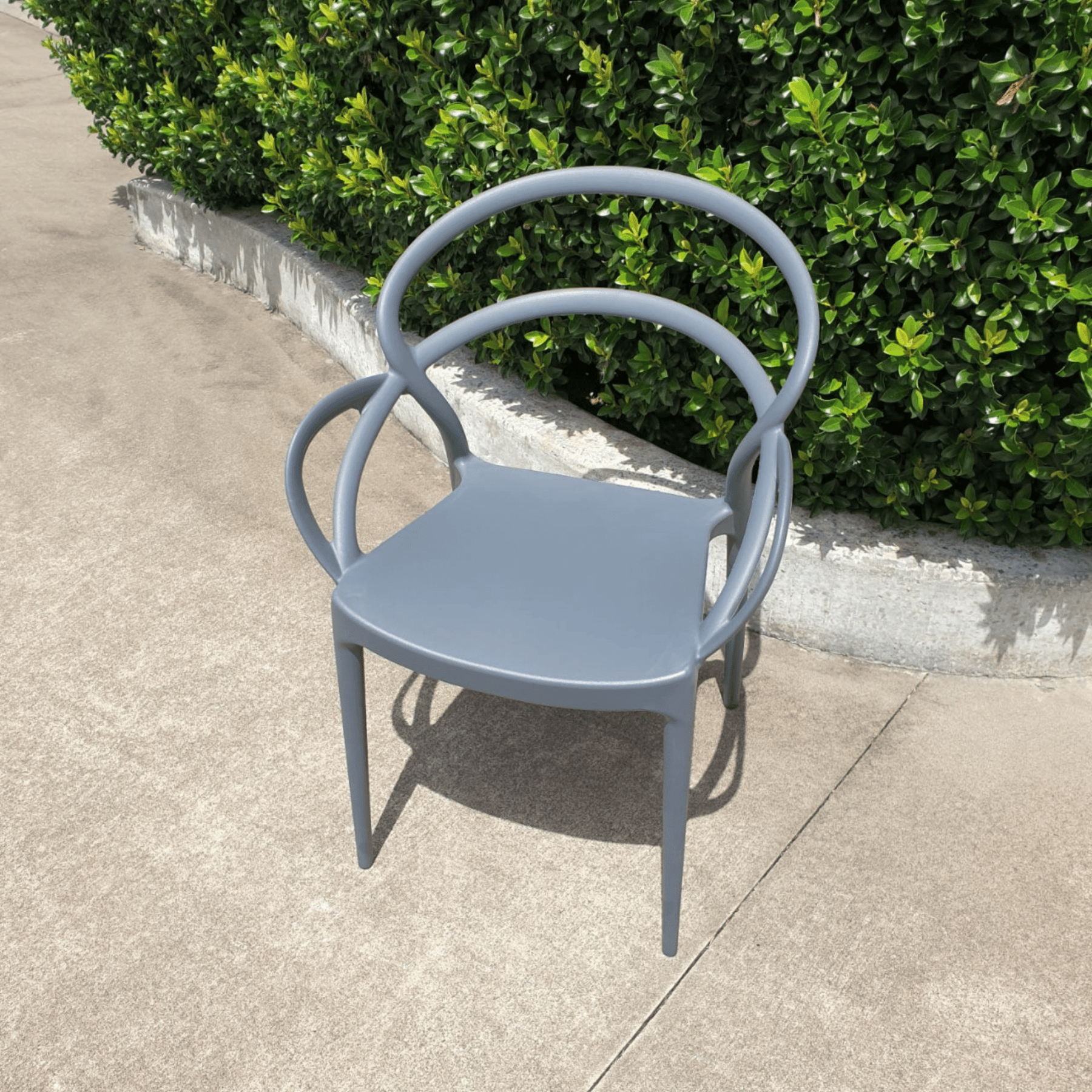 Mila Resin Outdoor Dining Chair - Charcoal - Lume Outdoor Living