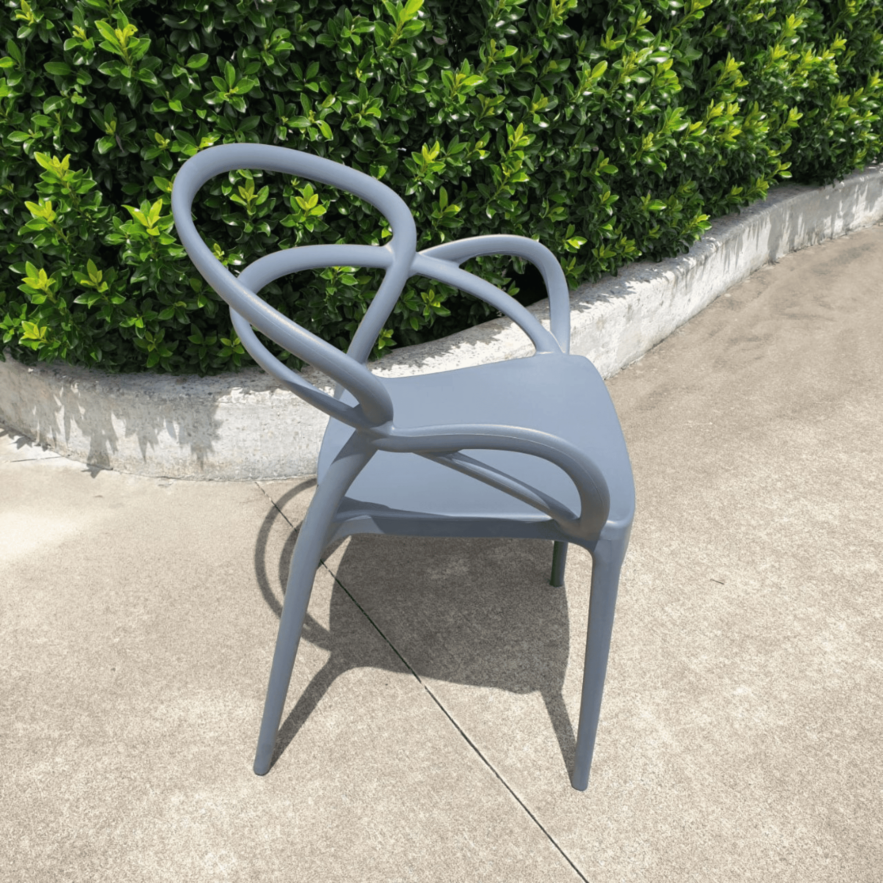 Mila Resin Outdoor Dining Chair - Charcoal - Lume Outdoor Living