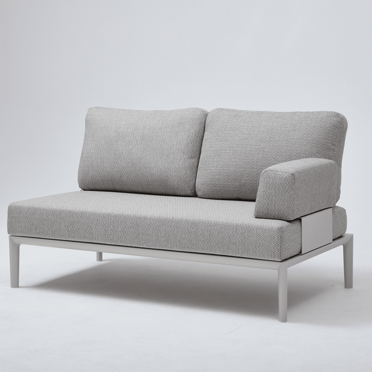Milan Modular 2-seater Lounge Chair (1 armrest) - Cream - Lume Outdoor Living