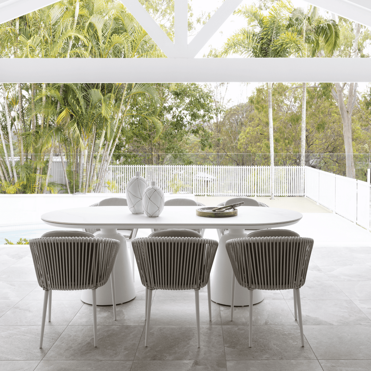 Ponte & Artemis 240x110cm 7pce Dining Setting - Lume Outdoor Living