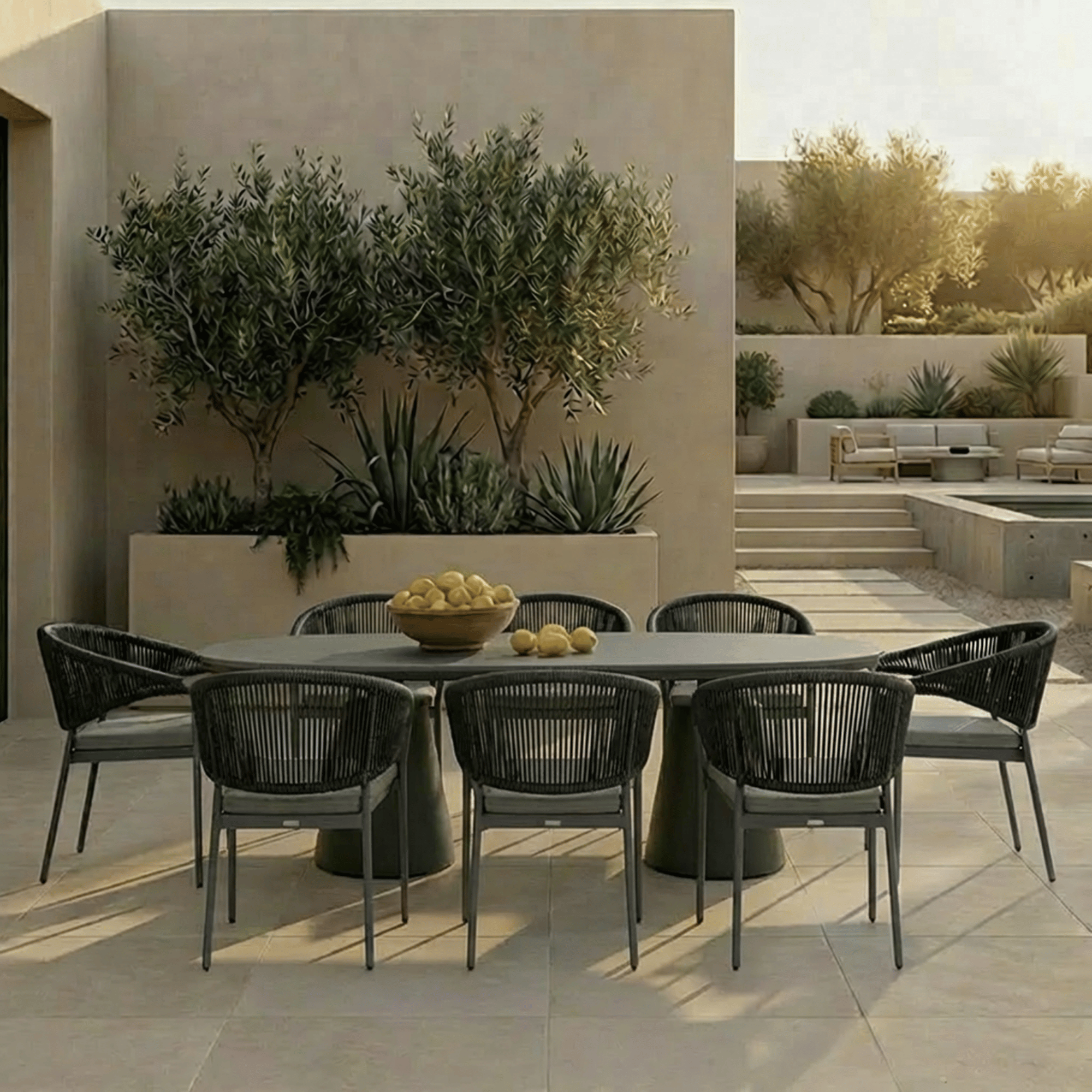 Ponte & Celia 240x110cm 9pce Dining Setting