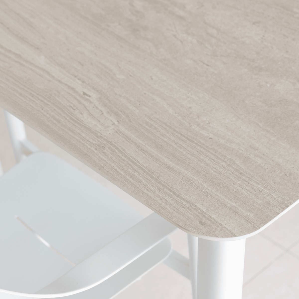 Rhonda 280x100cm Dining Table - White/Sintered Stone Top - Lume Outdoor Living