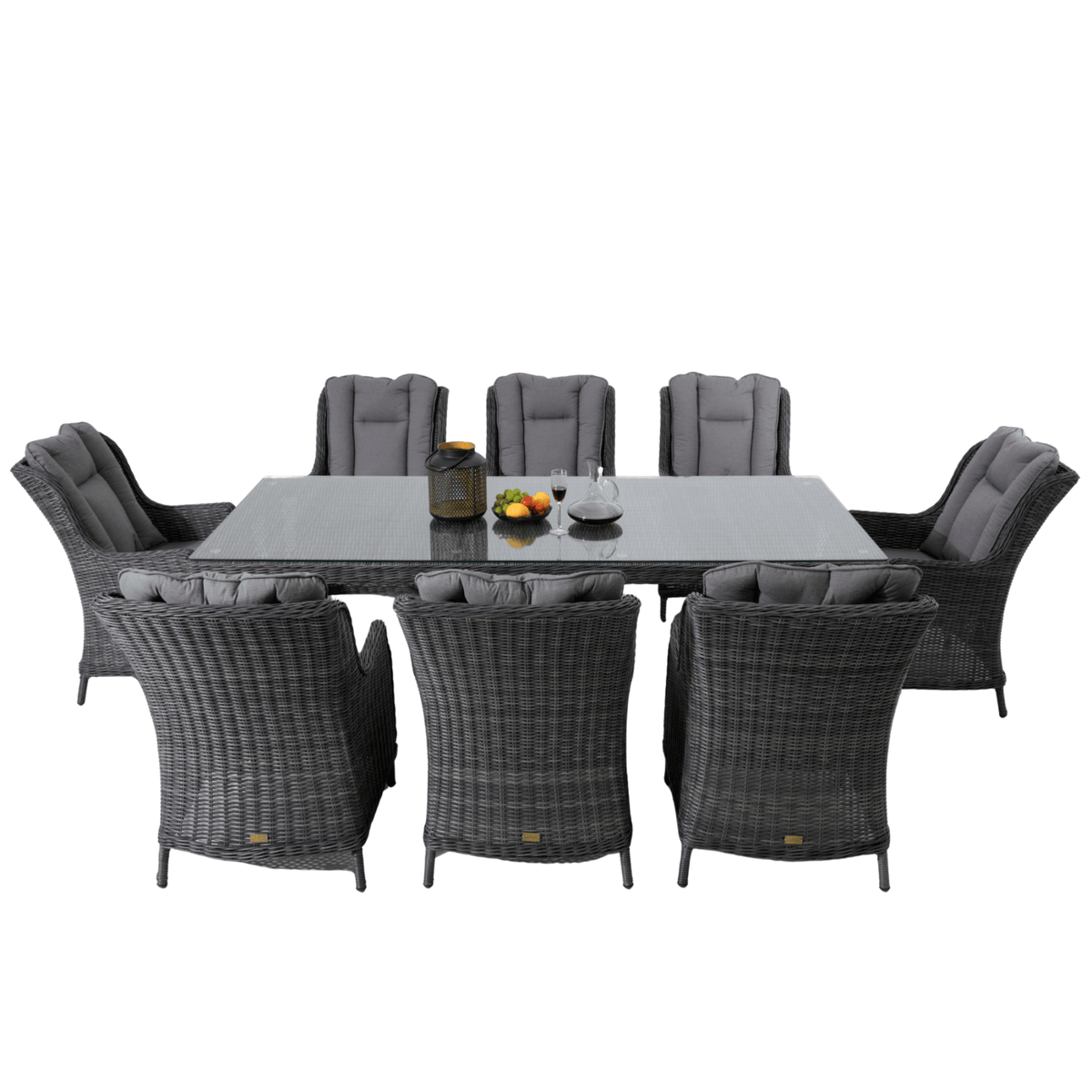 San Jose 230x100cm 9pce Dining Setting - Castle Grey - Lume Outdoor Living