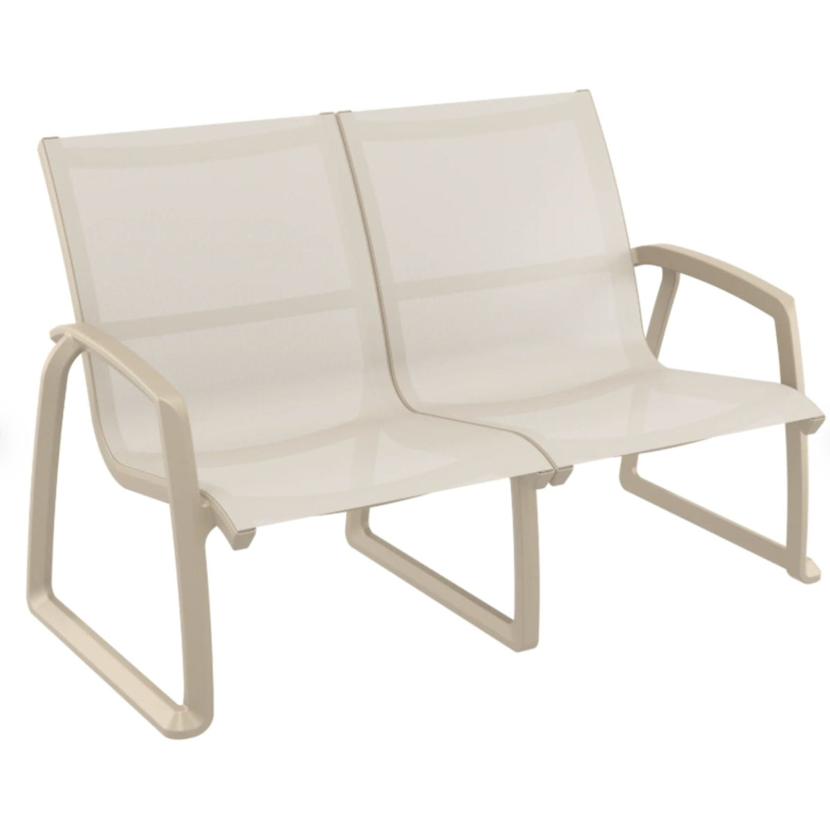 Siesta Pacific 2-Seater Lounge Chair - Taupe - Commercial Grade - Lume Outdoor Living