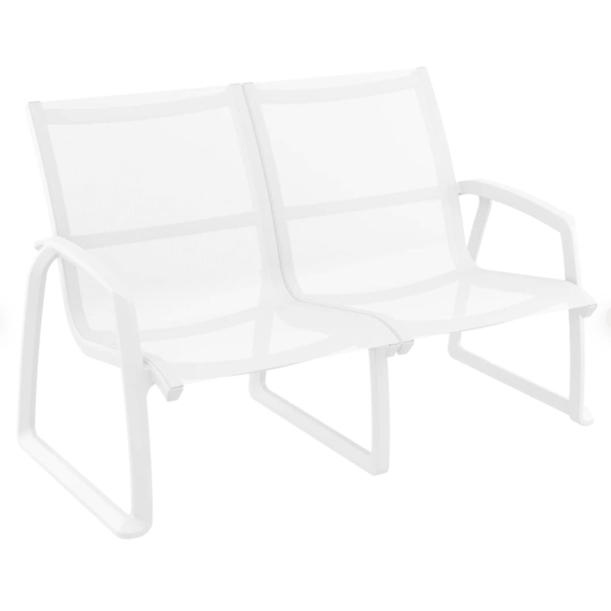 Siesta Pacific 2-Seater Lounge Chair - White - Commercial Grade - Lume Outdoor Living