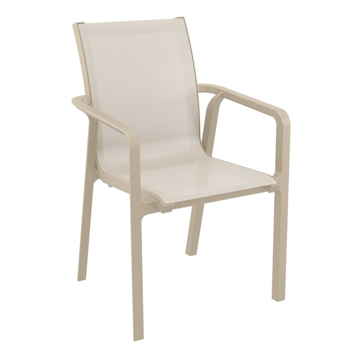 Siesta Pacific Dining Chair - Taupe - Commercial Grade - Lume Outdoor Living