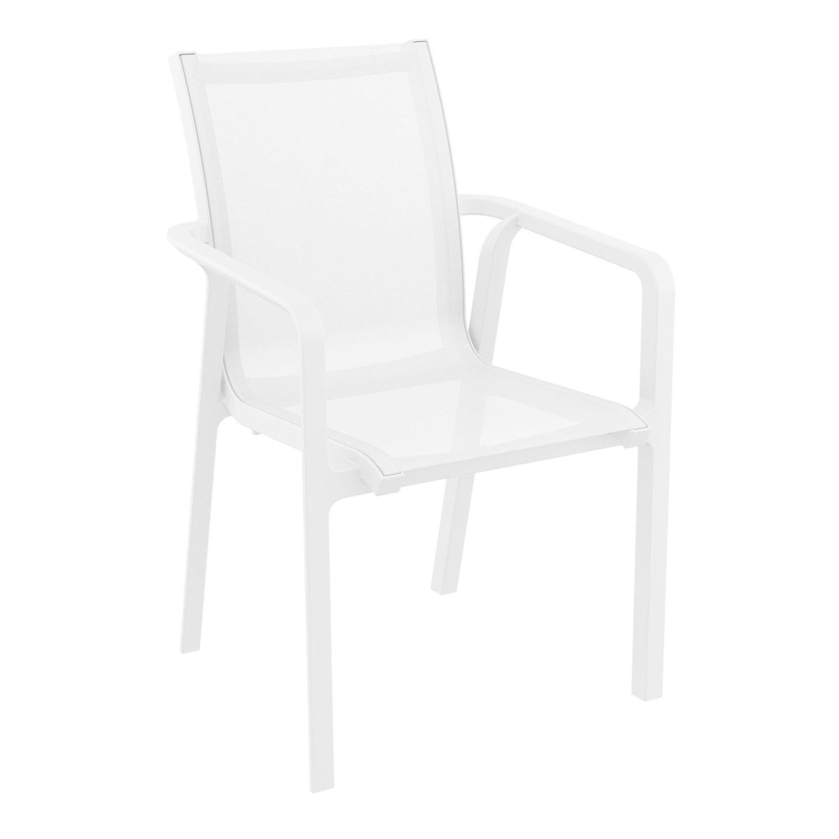 Siesta Pacific Dining Chair - White - Commercial Grade - Lume Outdoor Living