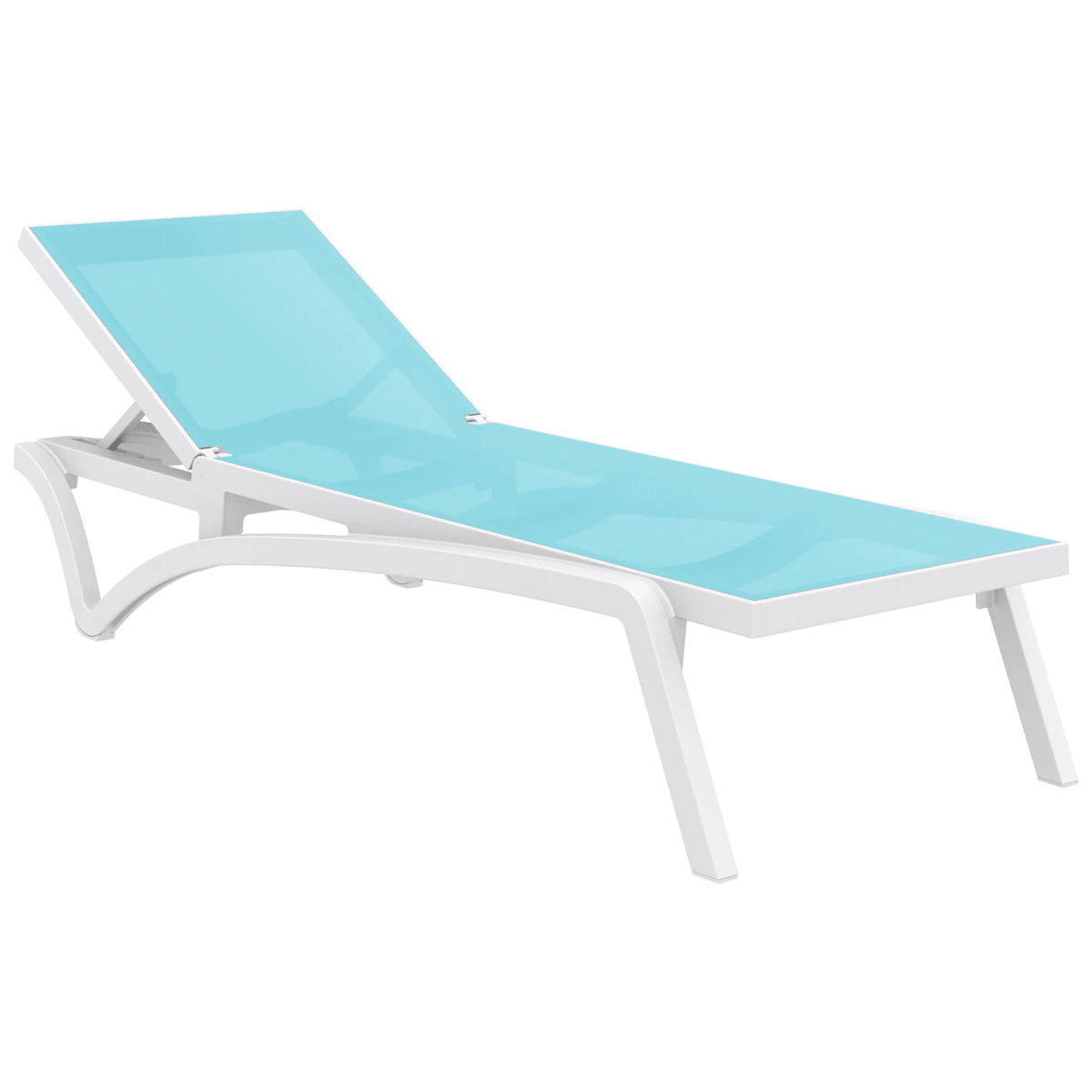 Siesta Pacific Sunlounge - White/Turquoise - Commercial Grade - Lume Outdoor Living