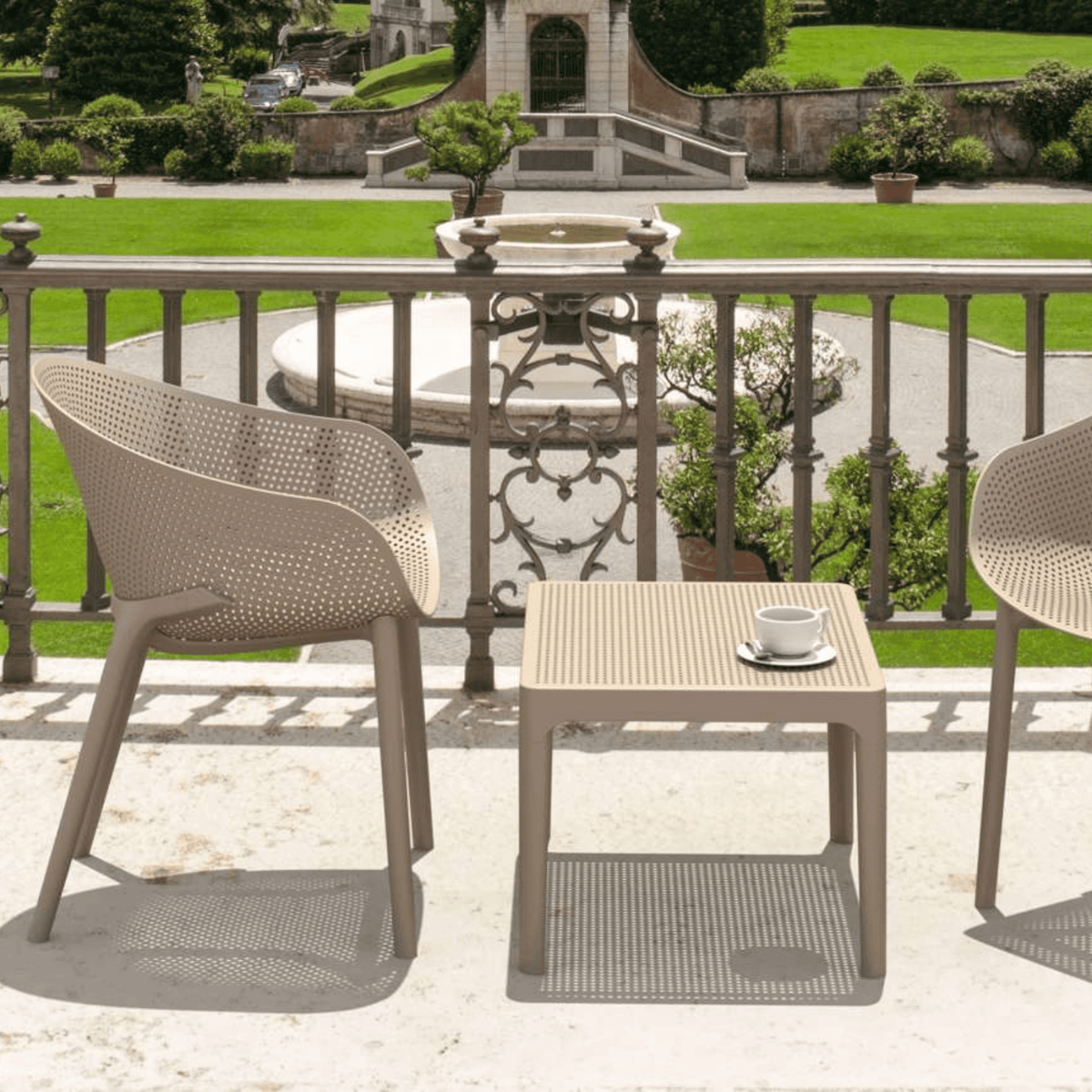 Siesta Sky 60x50cm Side Table - Taupe - Commercial Grade - Lume Outdoor Living
