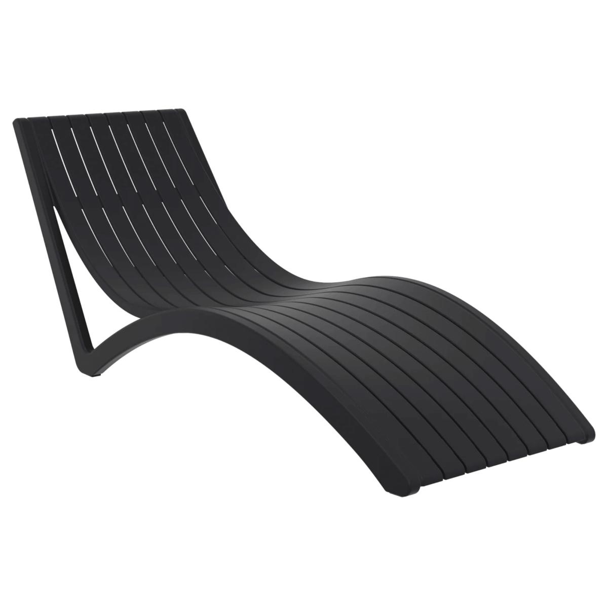 Siesta Slim Sunlounge - Black - Commercial Grade - Lume Outdoor Living