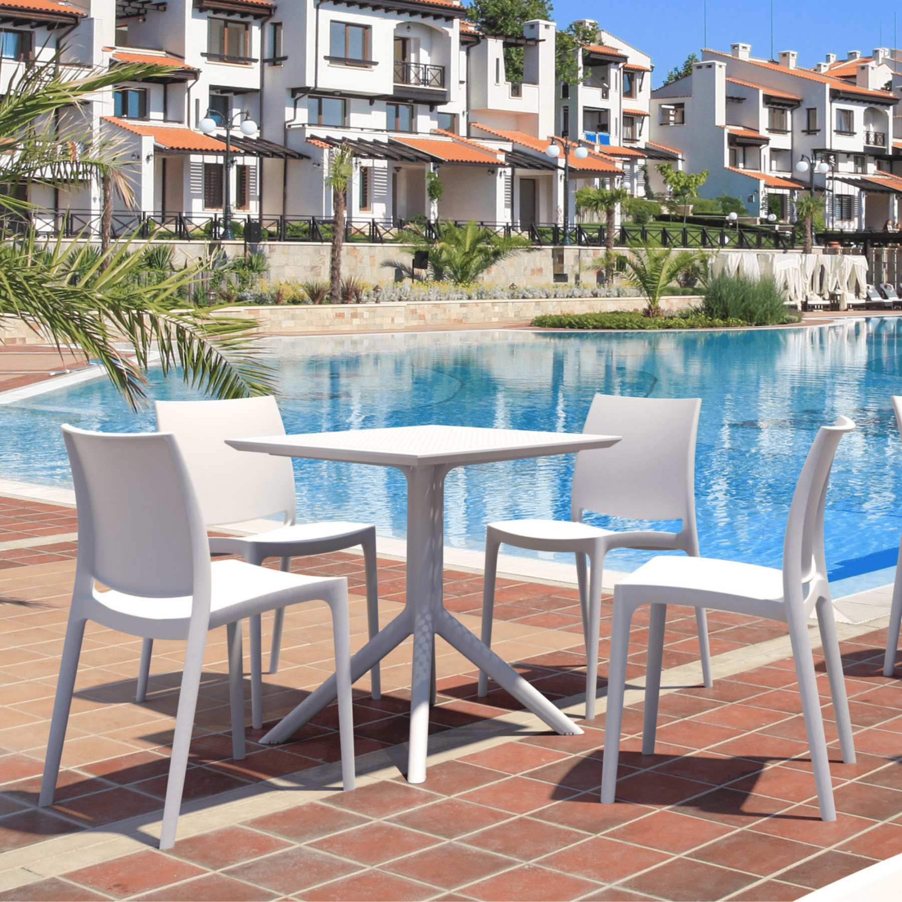 Sky 70cm square outdoor dining table - multiple colour options - Lume Outdoor Living