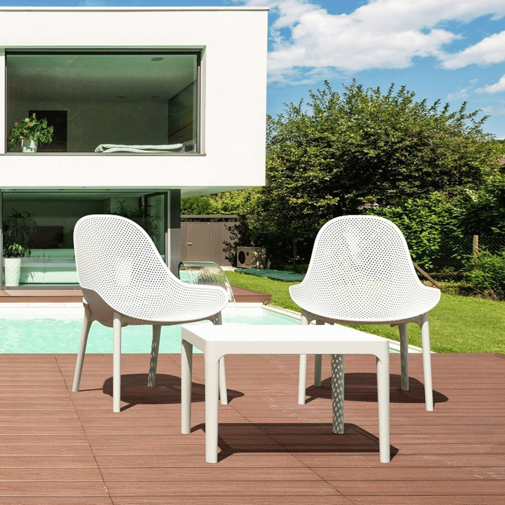 Siesta Sky 3piece Outdoor Lounge Set - 2 Chairs & Side Table - Multiple Colours