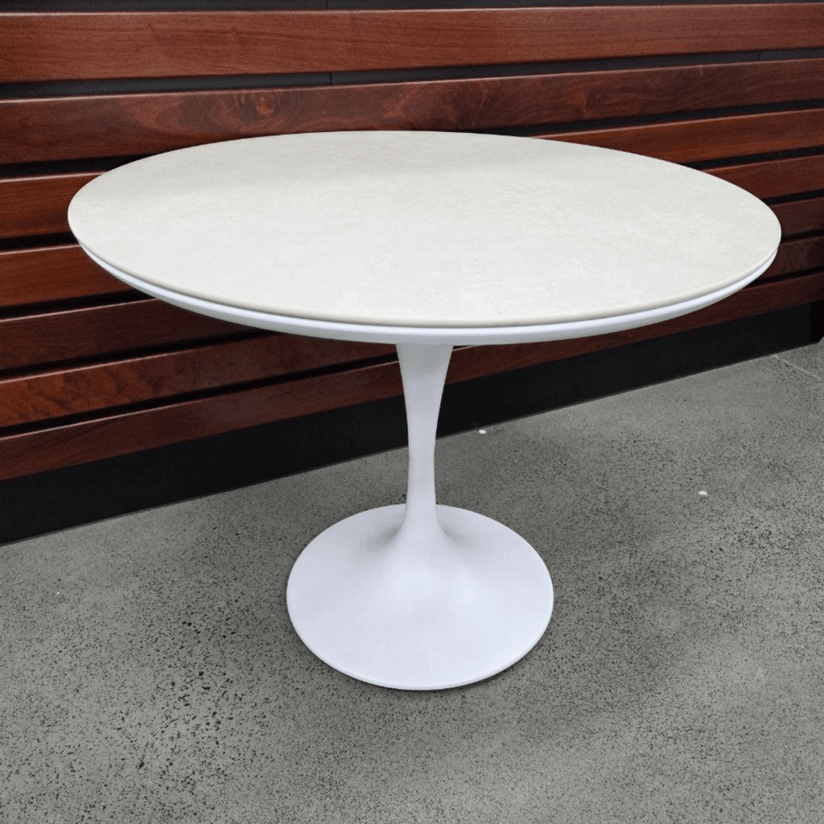 Tulip 90cm Round Dining Table - White - Lume Outdoor Living