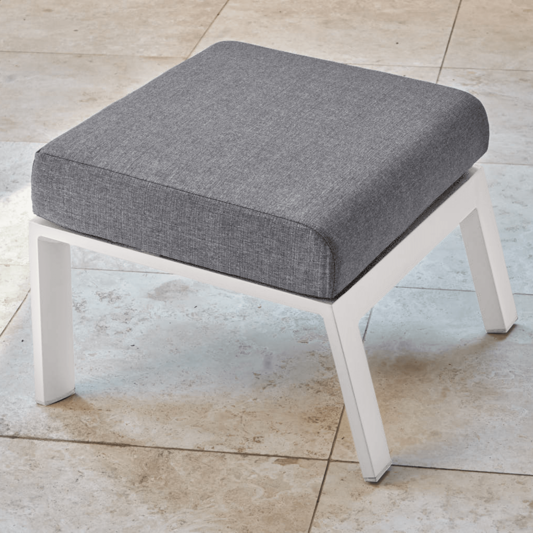 Ballina Cushion Outdoor Footstool - white - Lume Outdoor Living