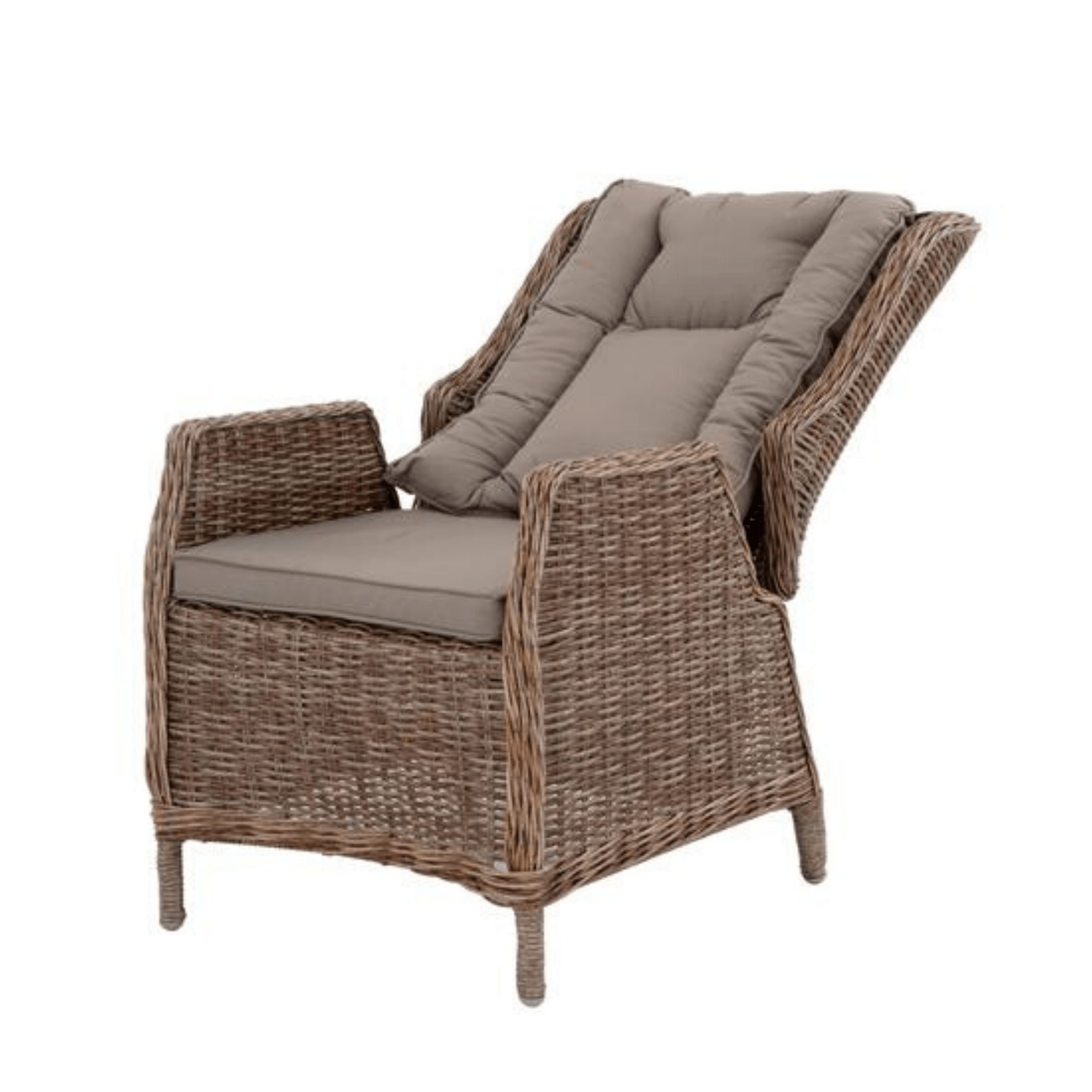 Eldorado wicker recliner with footstool - 3 piece outdoor lounge set - Lume Outdoor Living