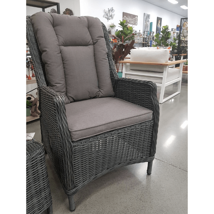 Eldorado wicker recliner with footstool - 3 piece outdoor lounge set - Lume Outdoor Living