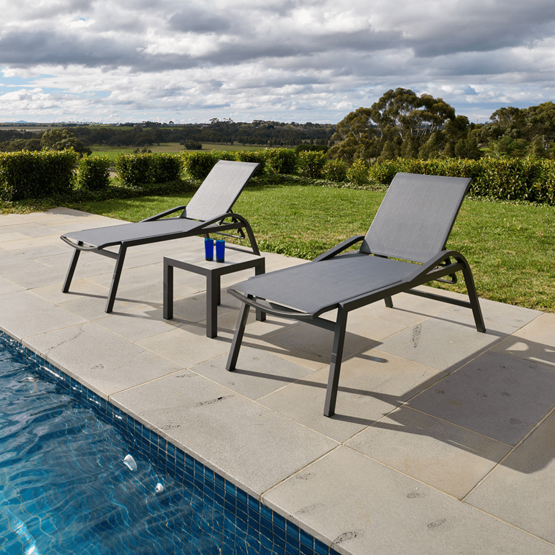 Florida Sling Outdoor Sunlounge - 2 colour options - Lume Outdoor Living