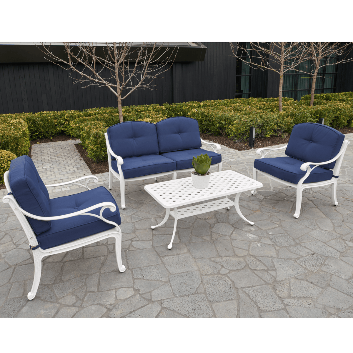 Nassau 4pce Lounge Setting - White - Lume Outdoor Living