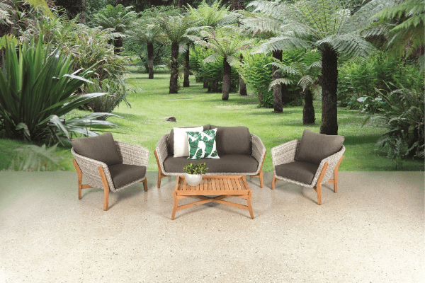 Teak and wicker combine to create the Avia Lounge by S2dio Fine Furniture - Lume Outdoor Living