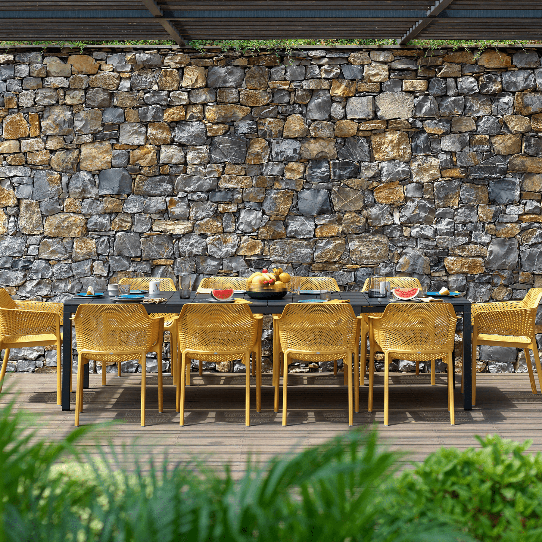 Commercial resin furniture for hospitality and cafes