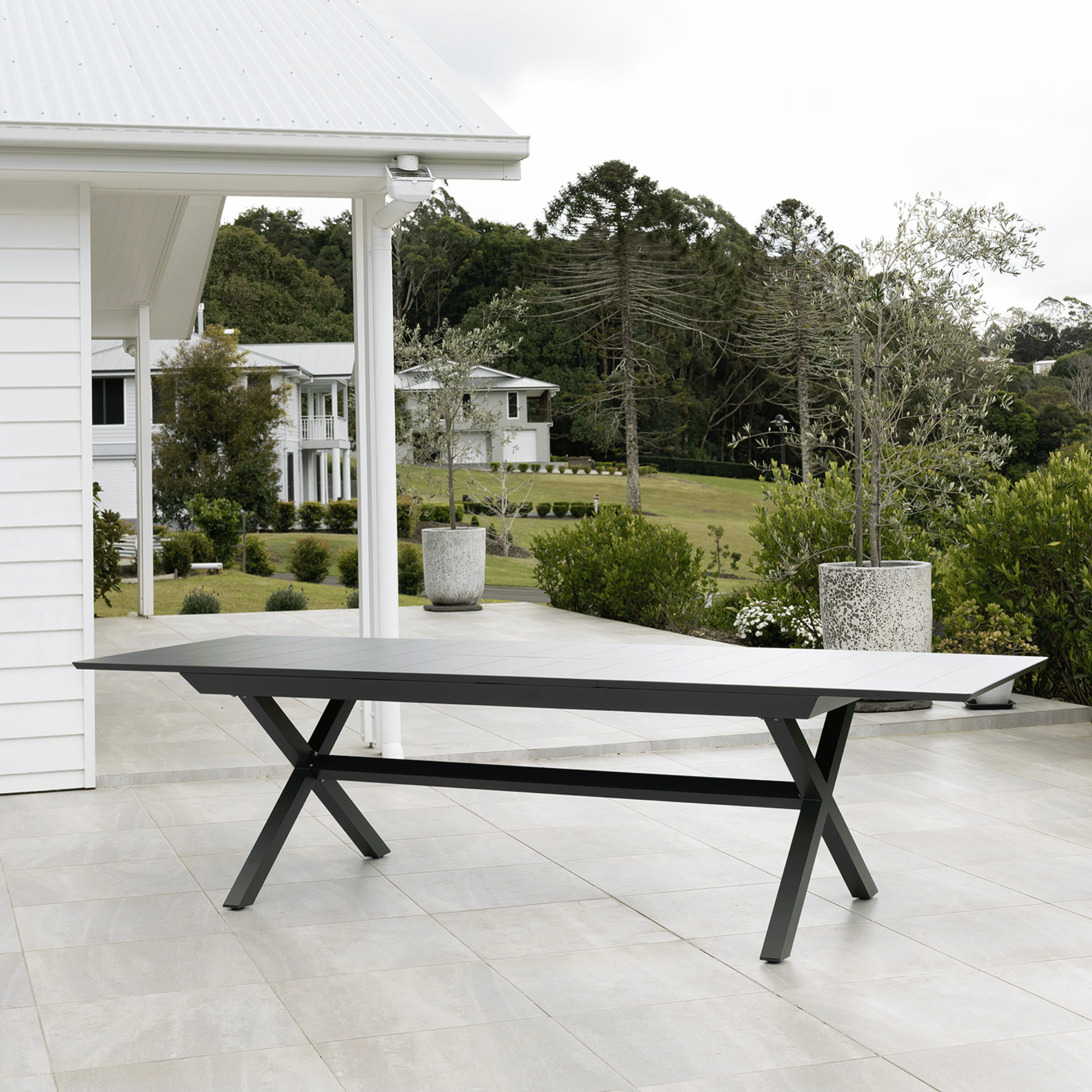 Tropea Small Extendable Outdoor Dining Table 172/243 x 90cm Charcoal