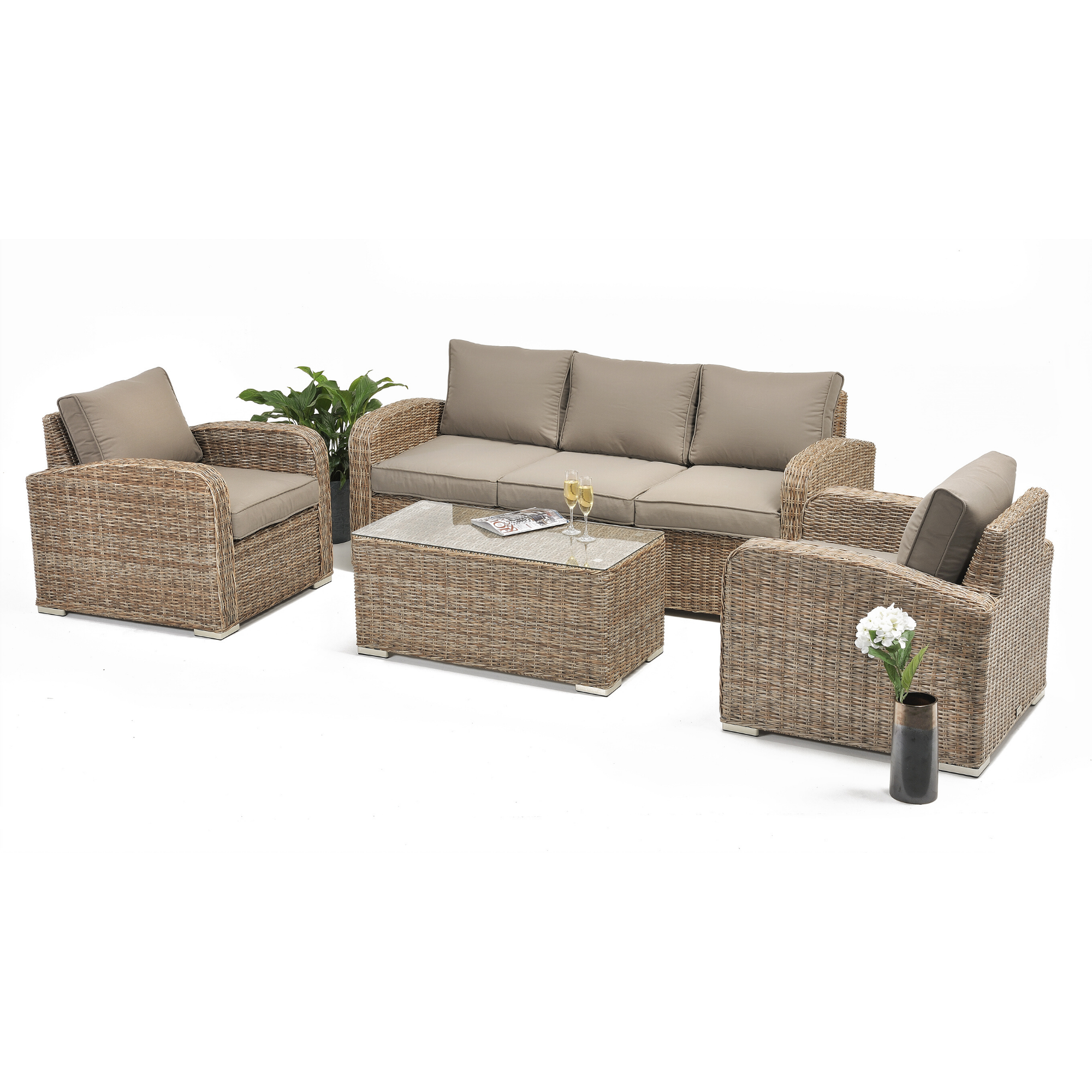 Miami 4pce Outdoor Wicker Lounge