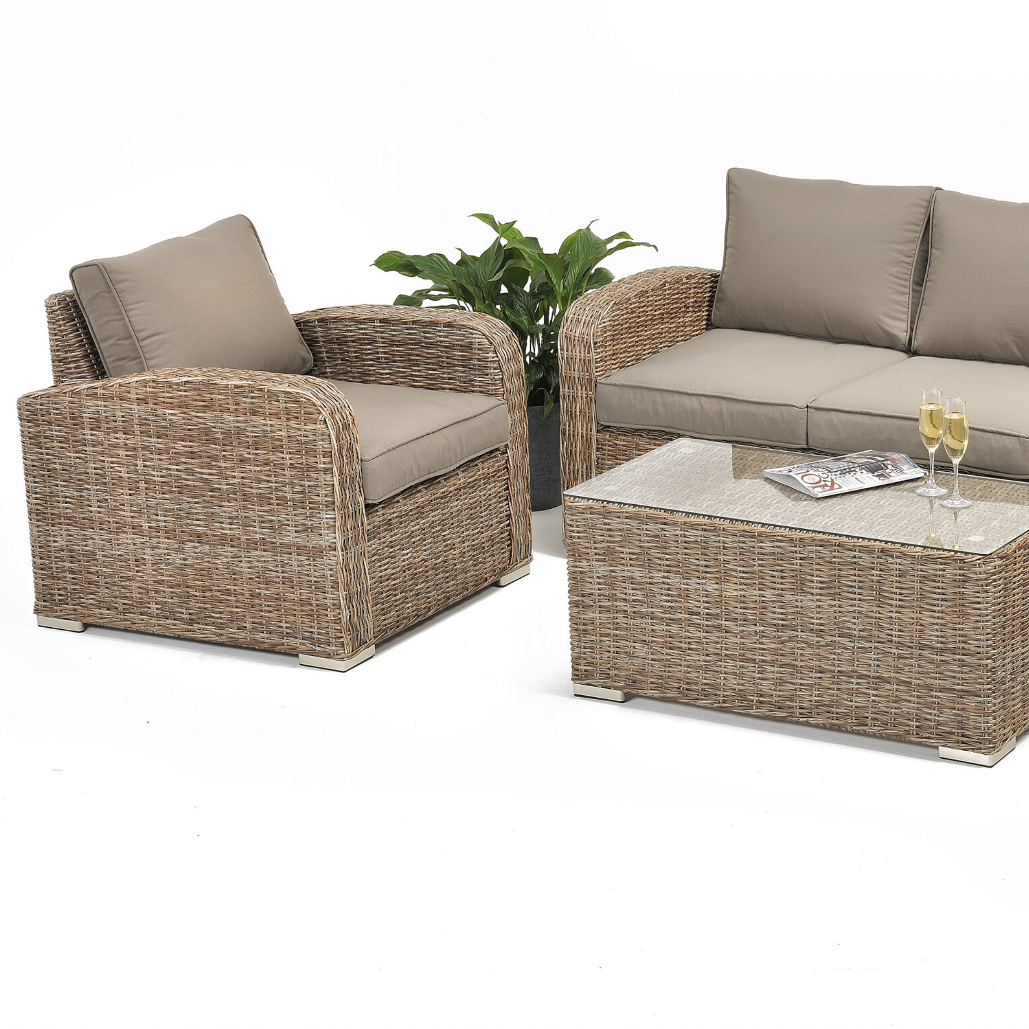 Miami 4pce Outdoor Wicker Lounge