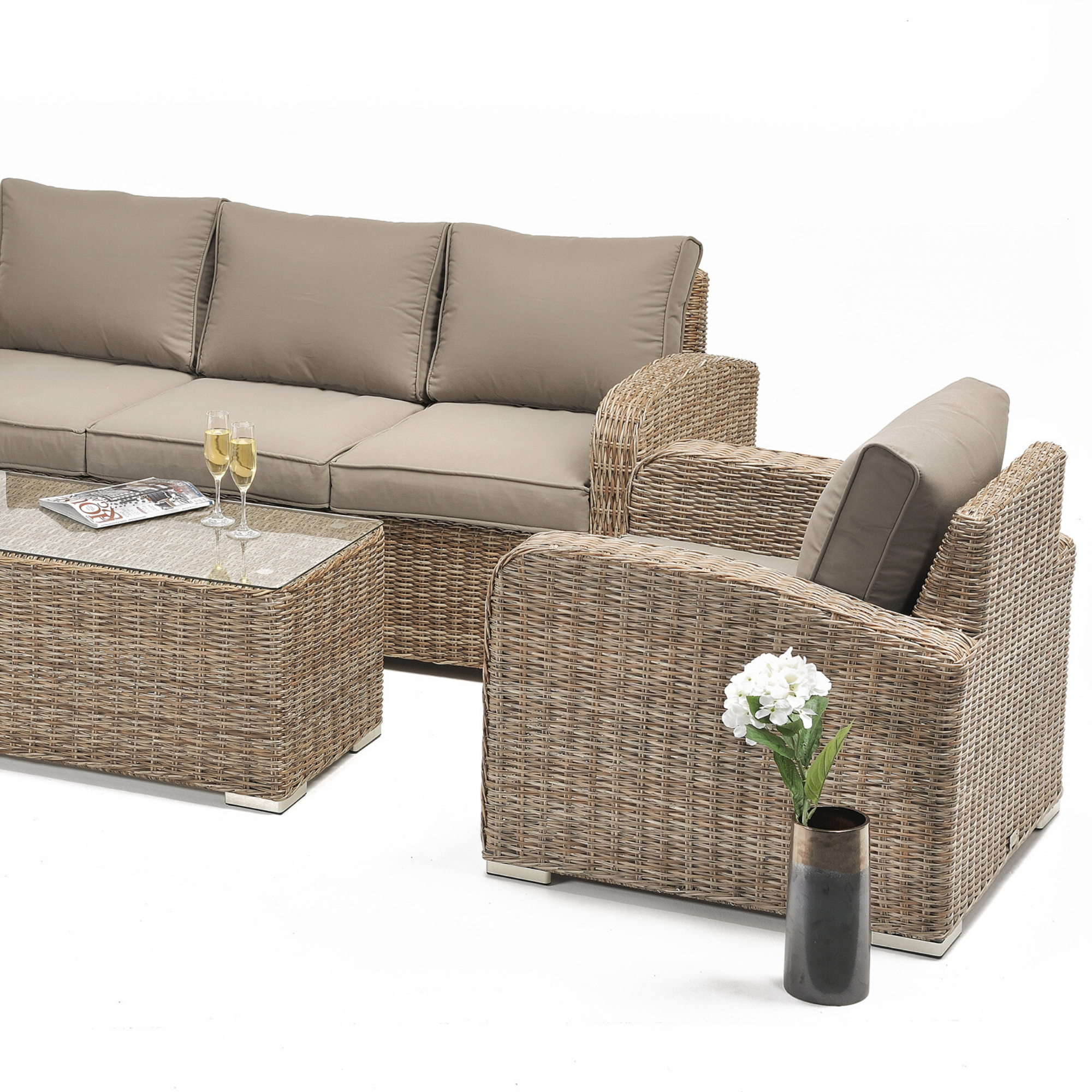 Miami 4pce Outdoor Wicker Lounge