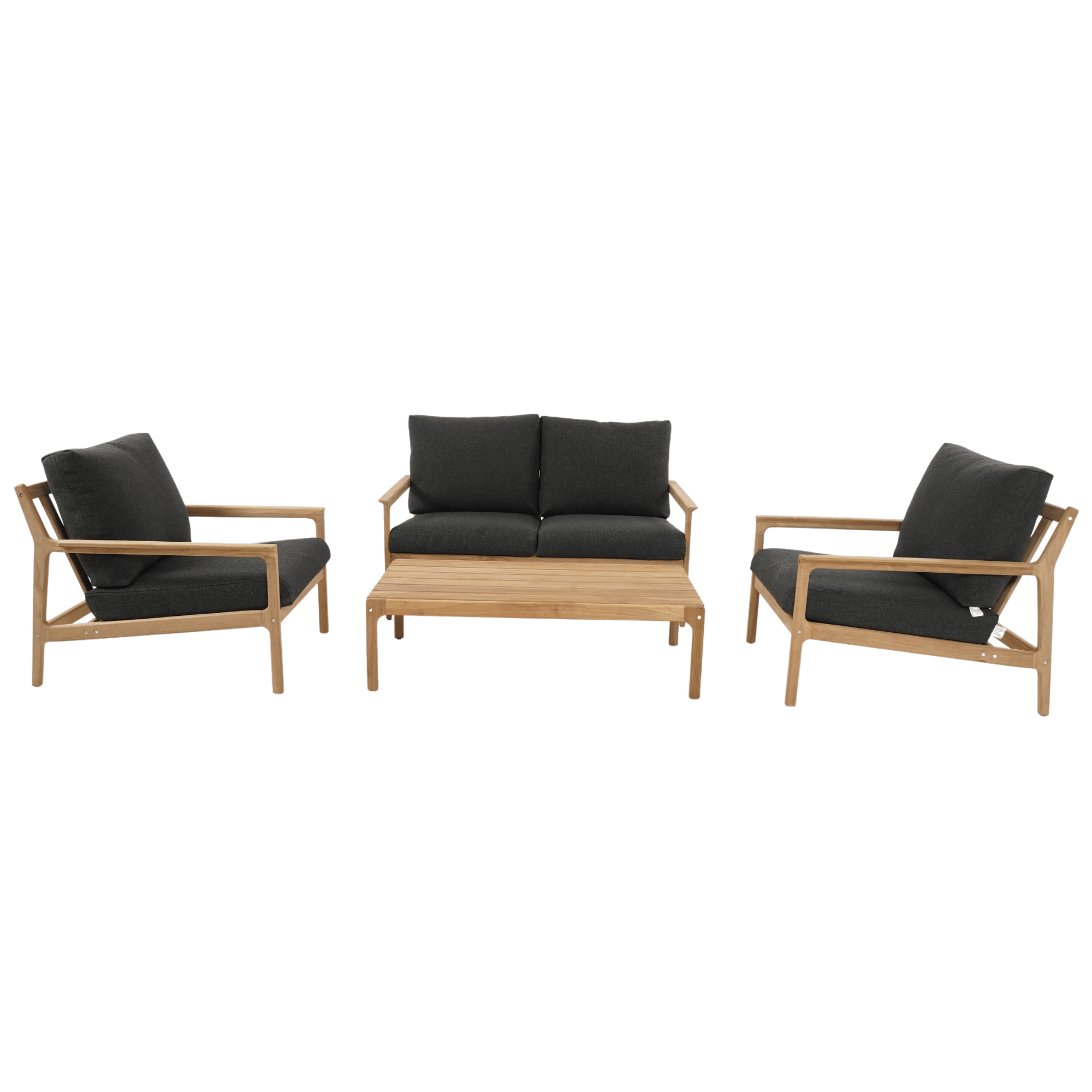 Cuba teak two-seater lounge setting - 4 piece outdoor lounge