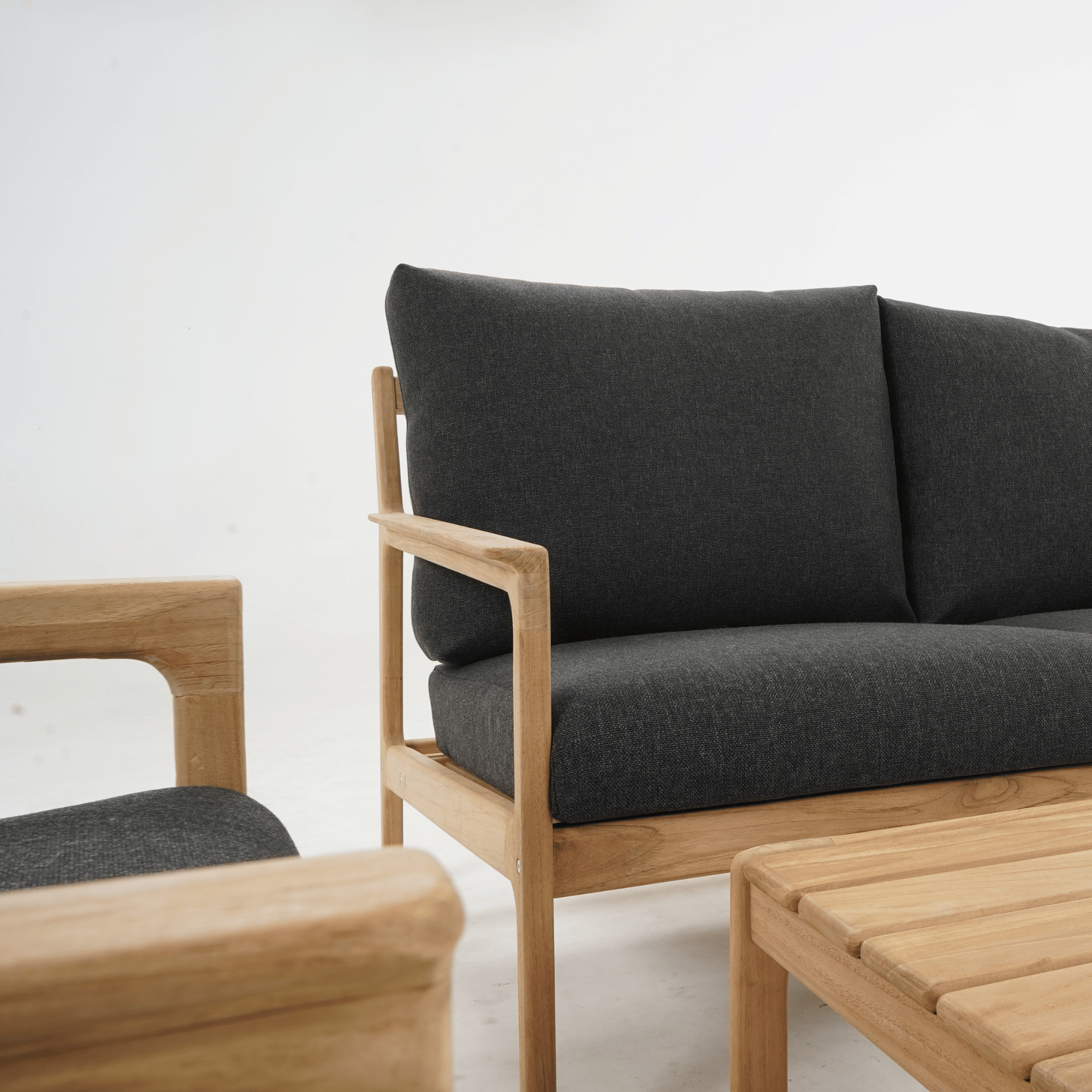 Cuba teak three-seater lounge setting - 3 piece outdoor lounge