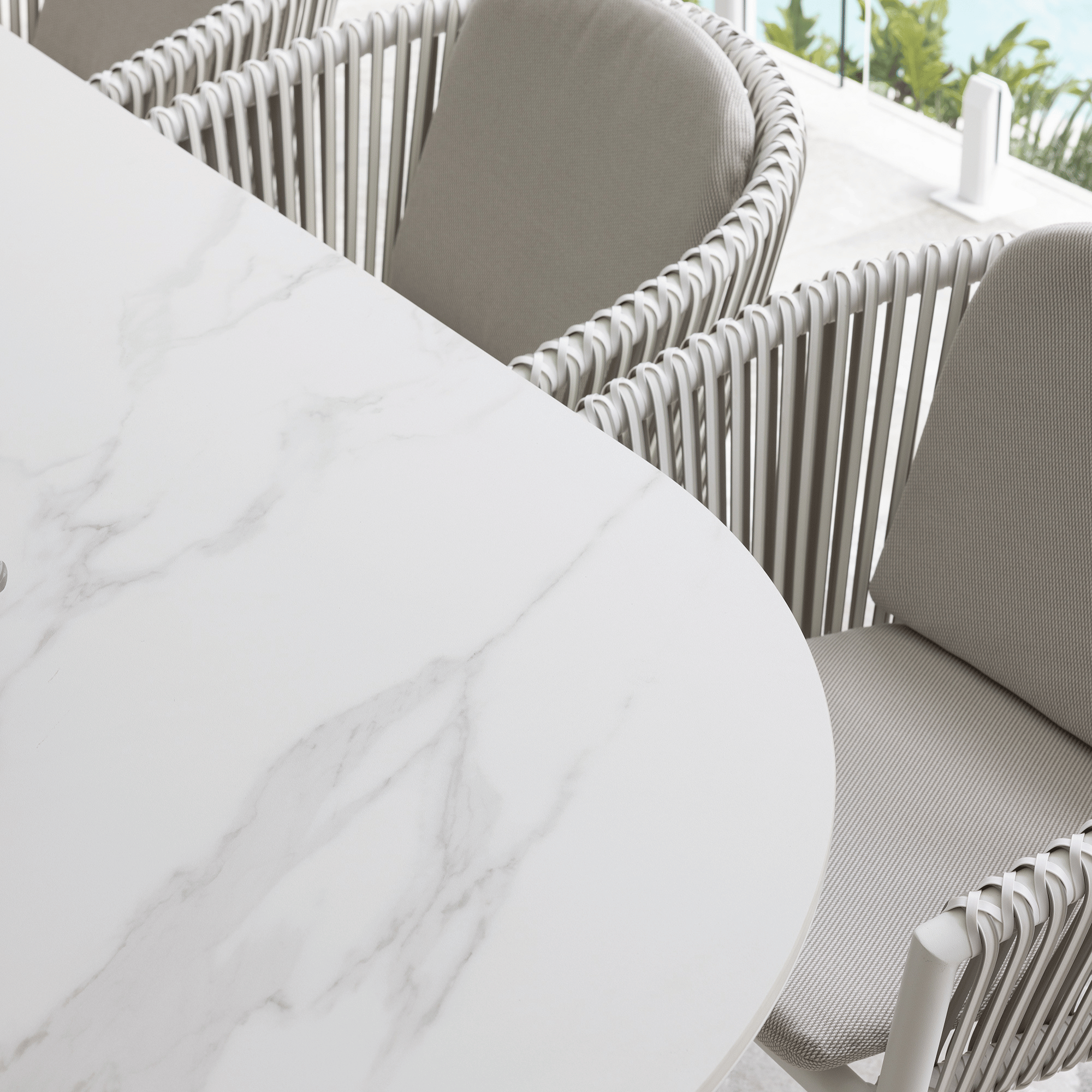 Ponte 240cm Luxury Outdoor Dining Table - Classic White