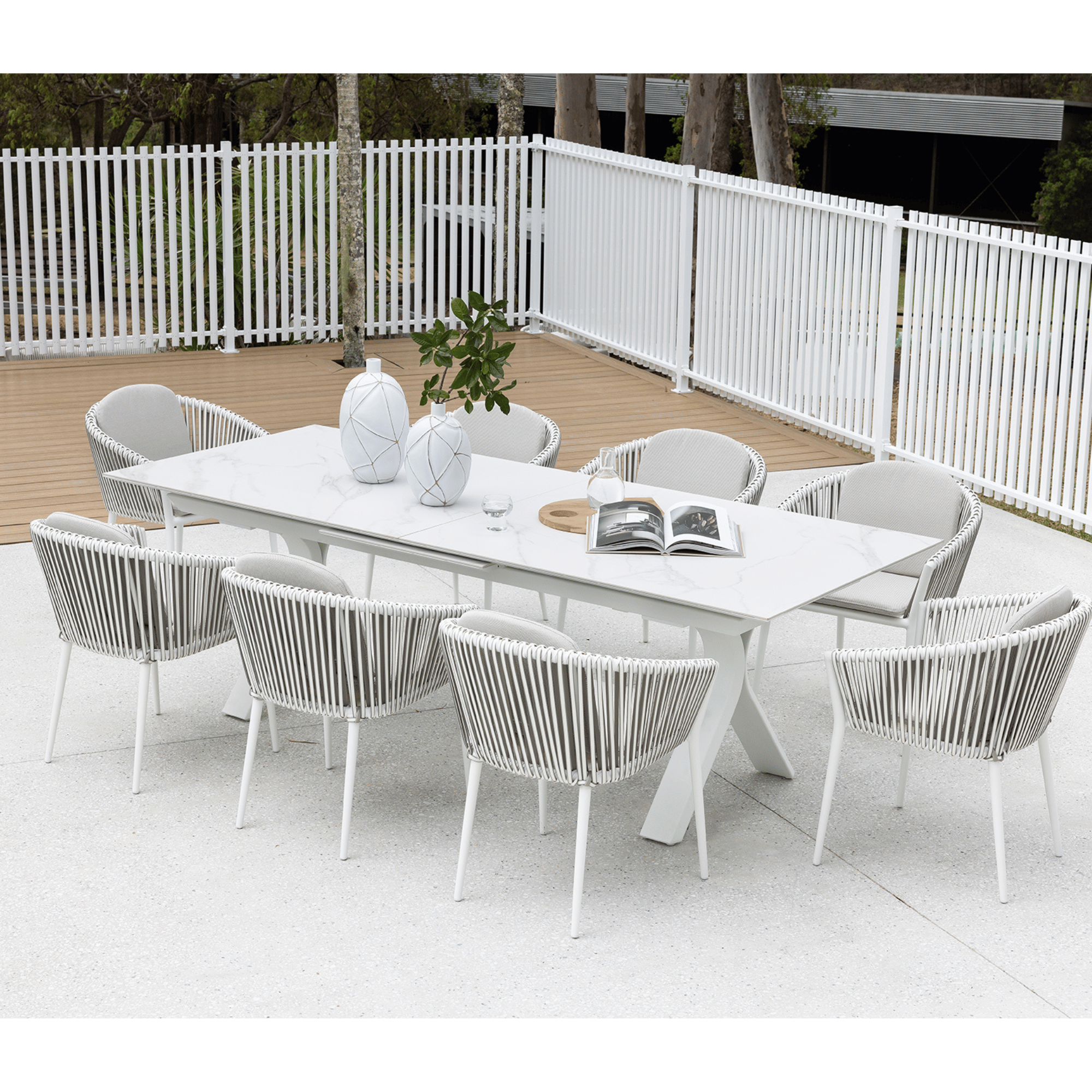 Carson & Artemis 240-300x100cm 9pce Dining Setting