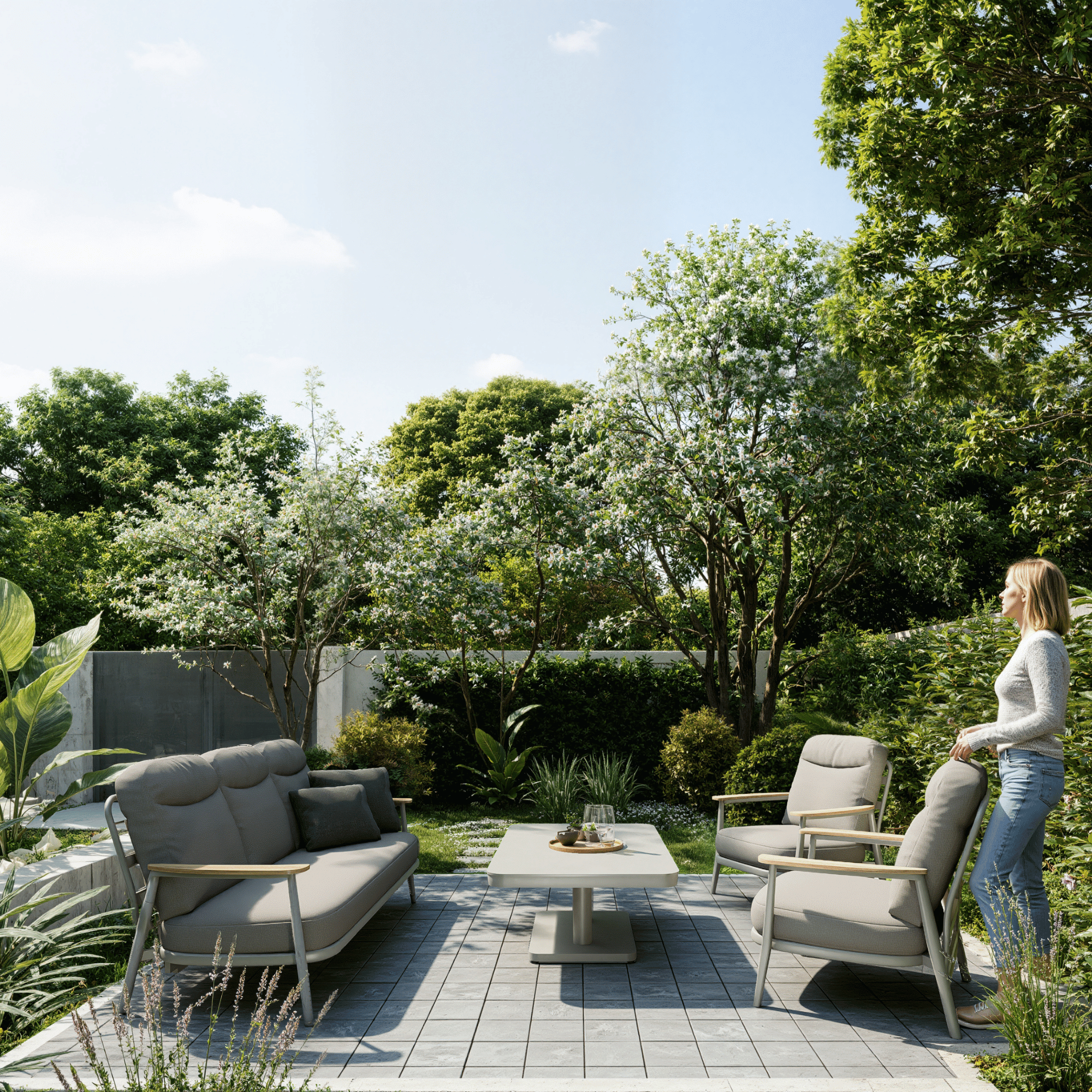 Lennox 4-piece Reclining Outdoor Lounge Setting