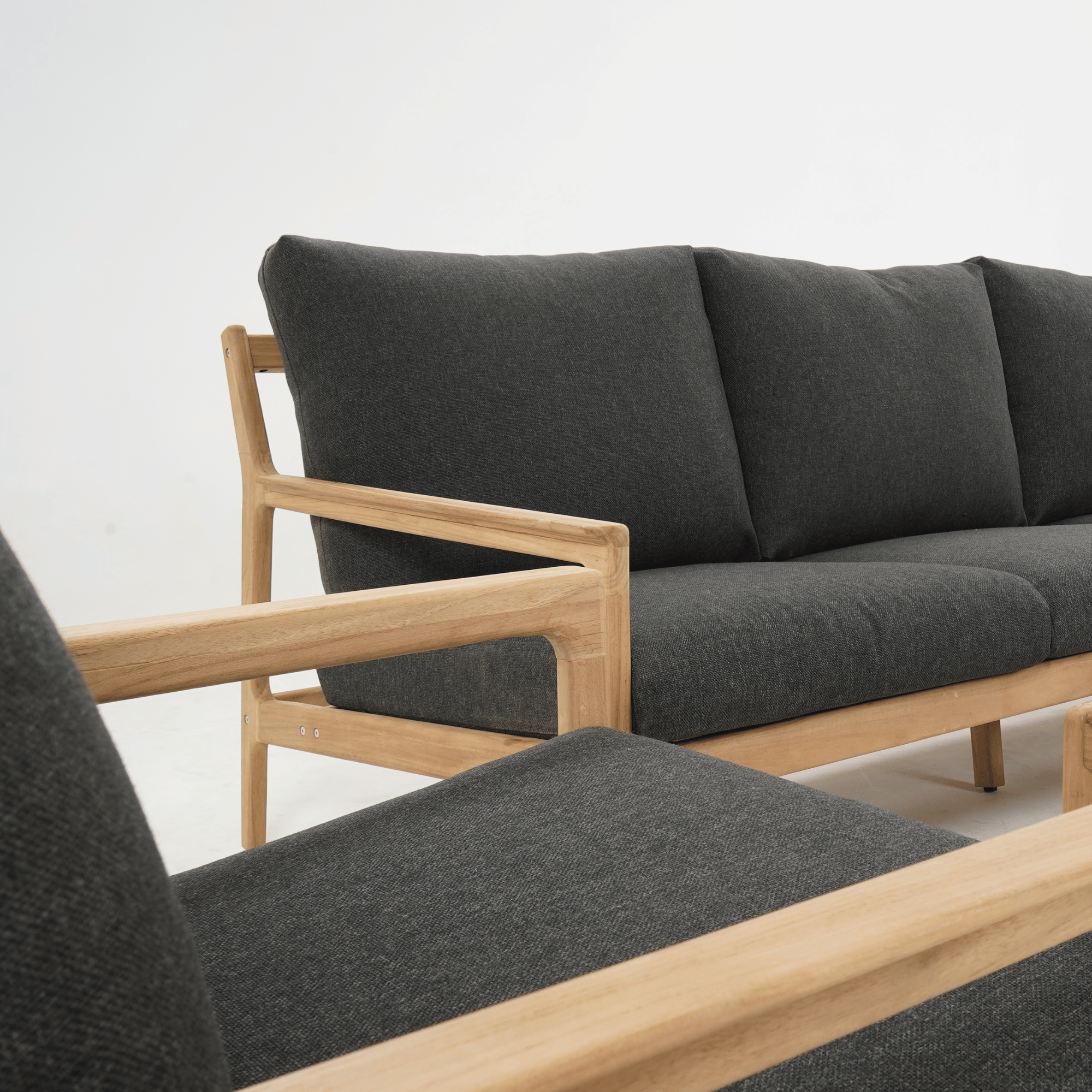 Cuba teak three-seater lounge setting - 3 piece outdoor lounge