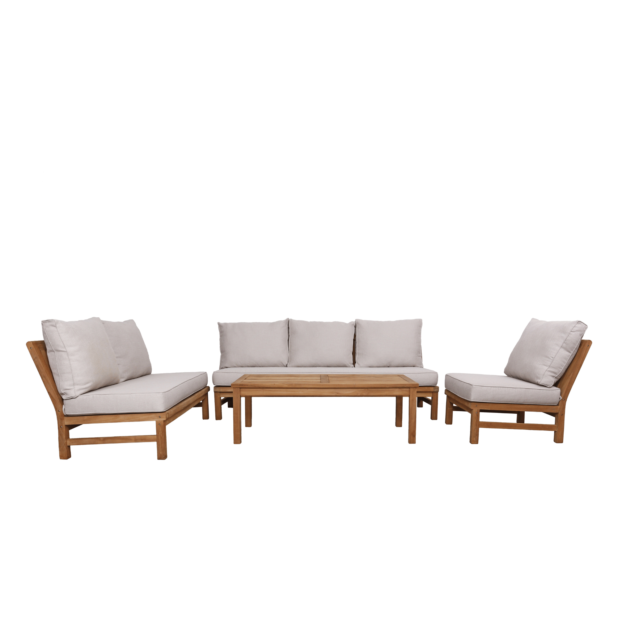 Fiji 4-piece Modular Lounge Setting - Wheat Fabric - 3+2+1